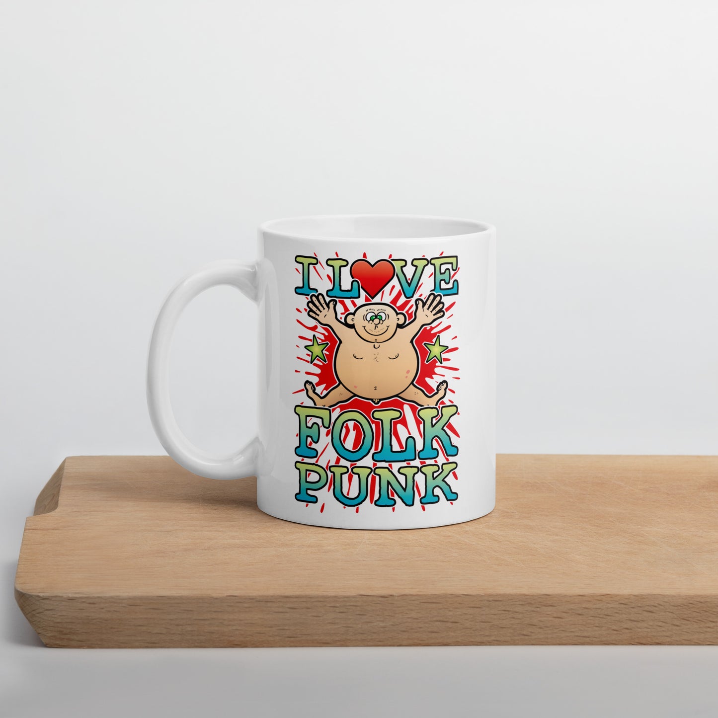 I Love Folk Punk Ceramic Mug