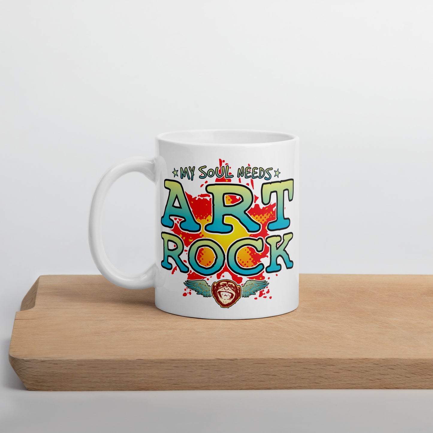 Art Rock 11oz White Ceramic Soul Mug