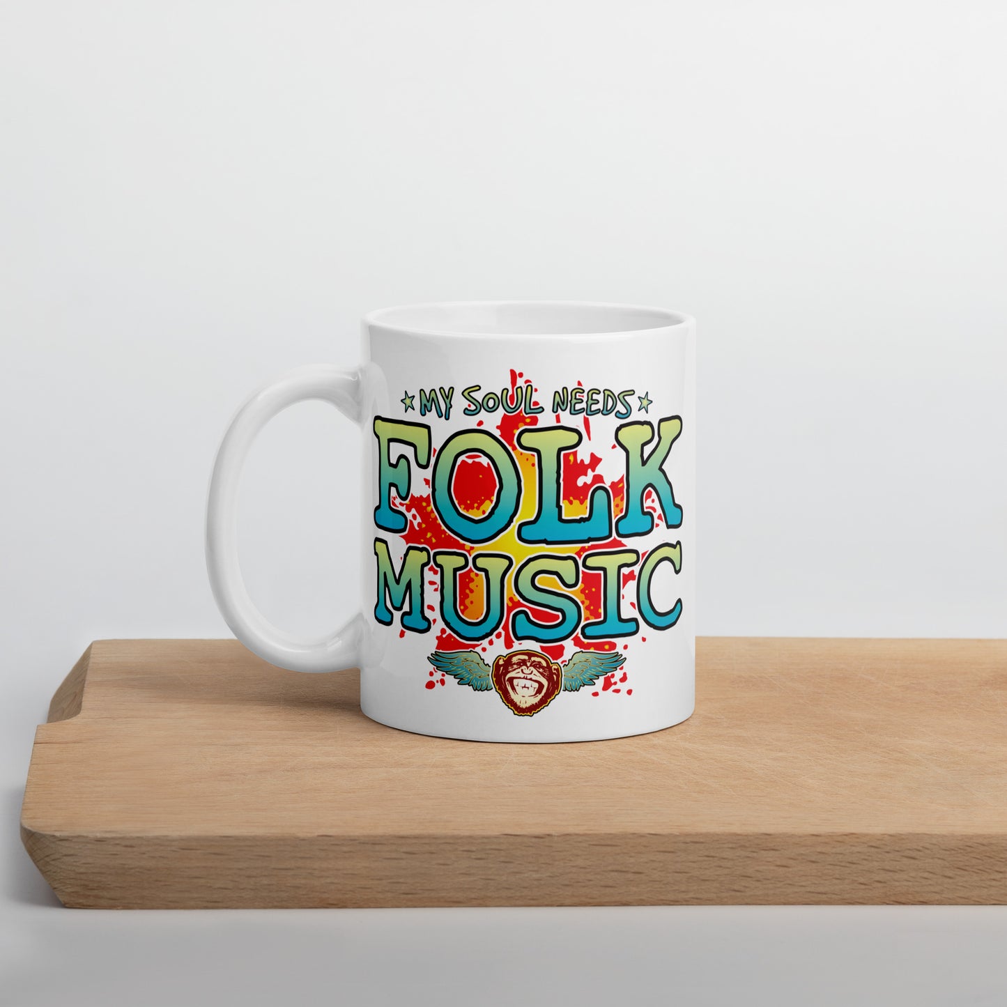 Folk Music 11oz White Ceramic Soul Mug