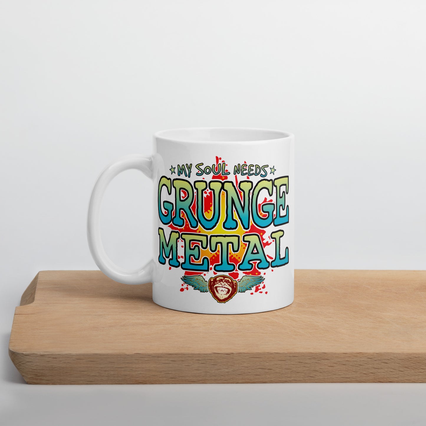Grunge Metal 11oz White Ceramic Soul Mug