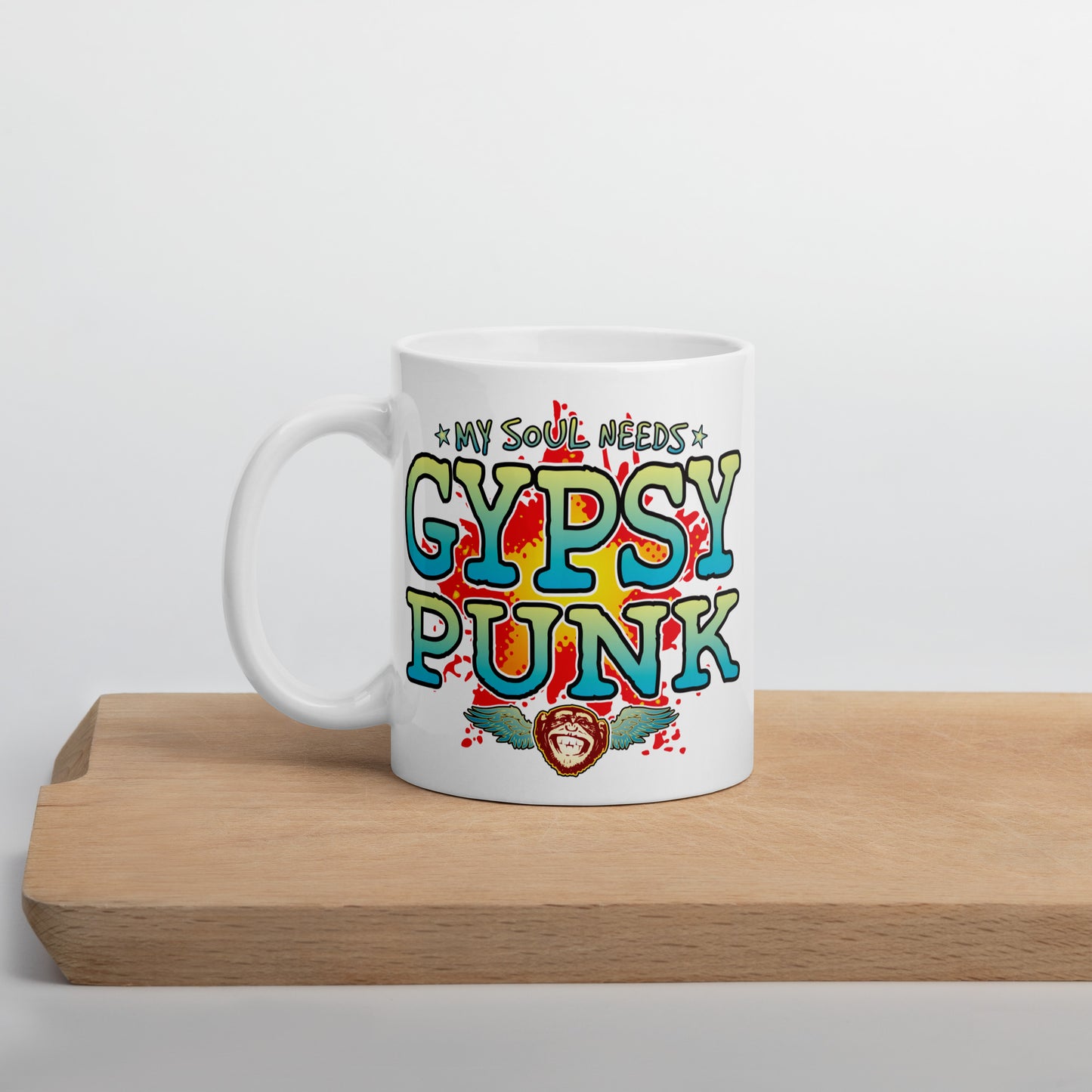 Gypsy Punk 11oz White Ceramic Soul Mug