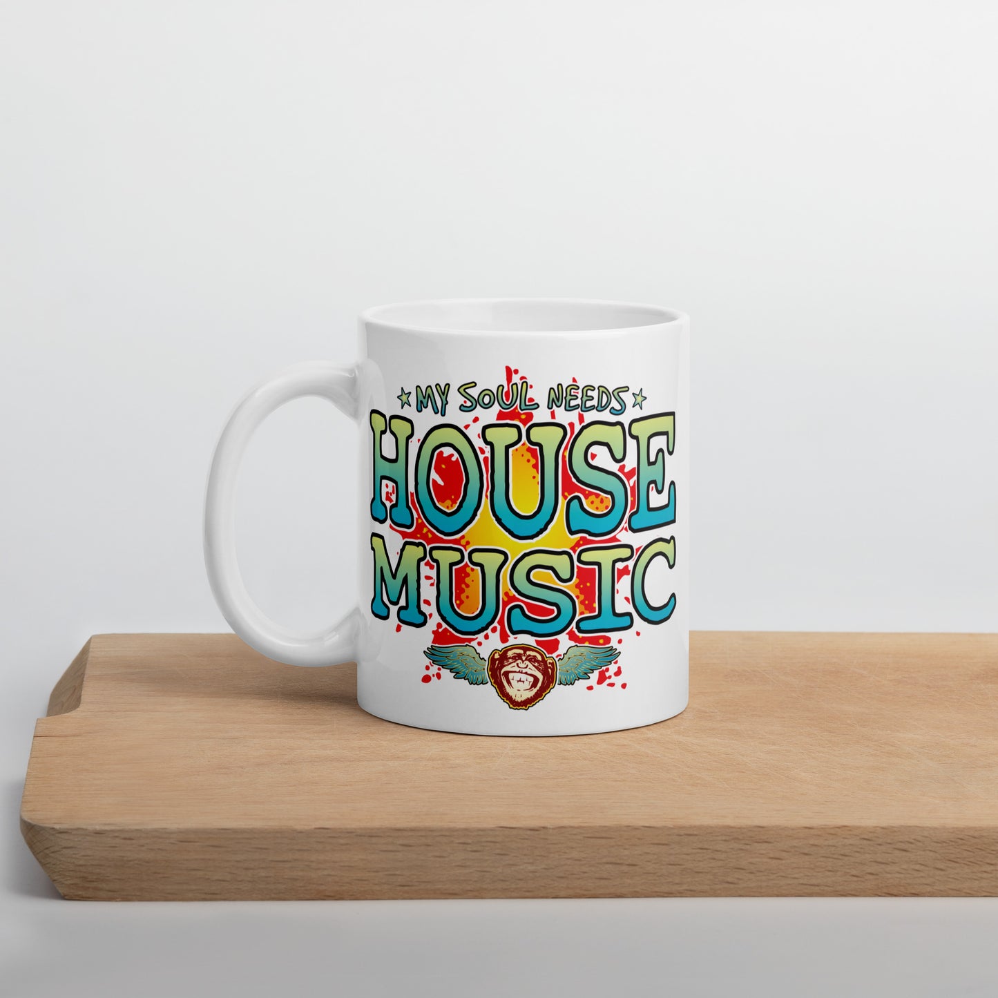House Music 11oz White Ceramic Soul Mug