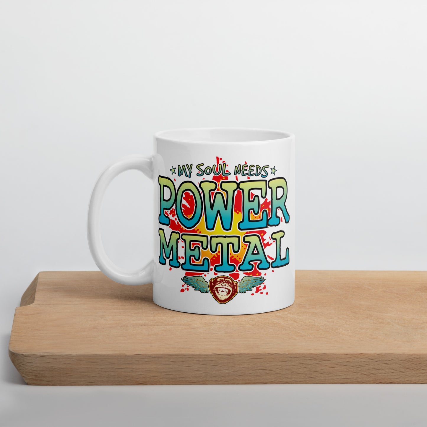 Power Metal 11oz White Ceramic Soul Mug