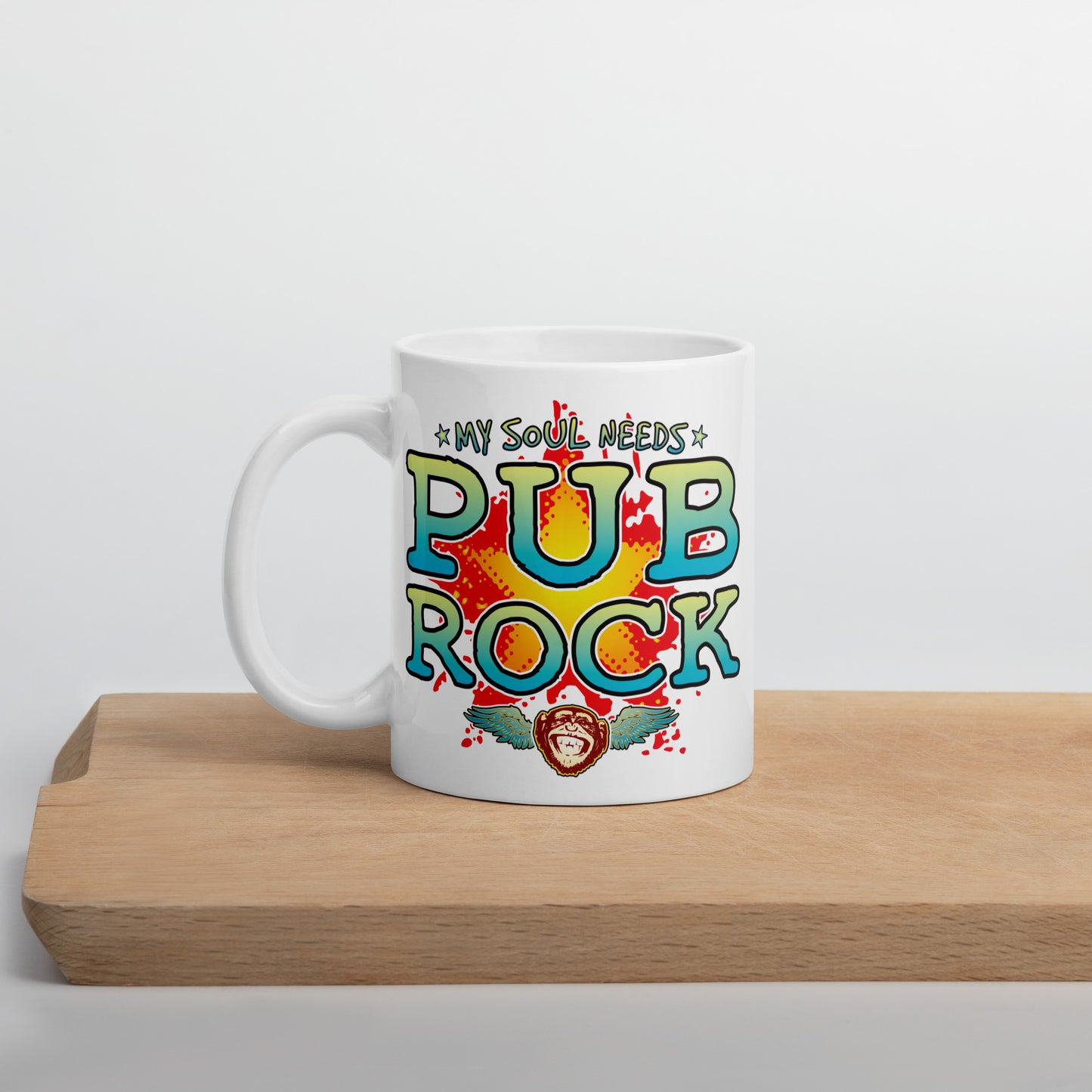 Pub Rock 11oz White Ceramic Soul Mug