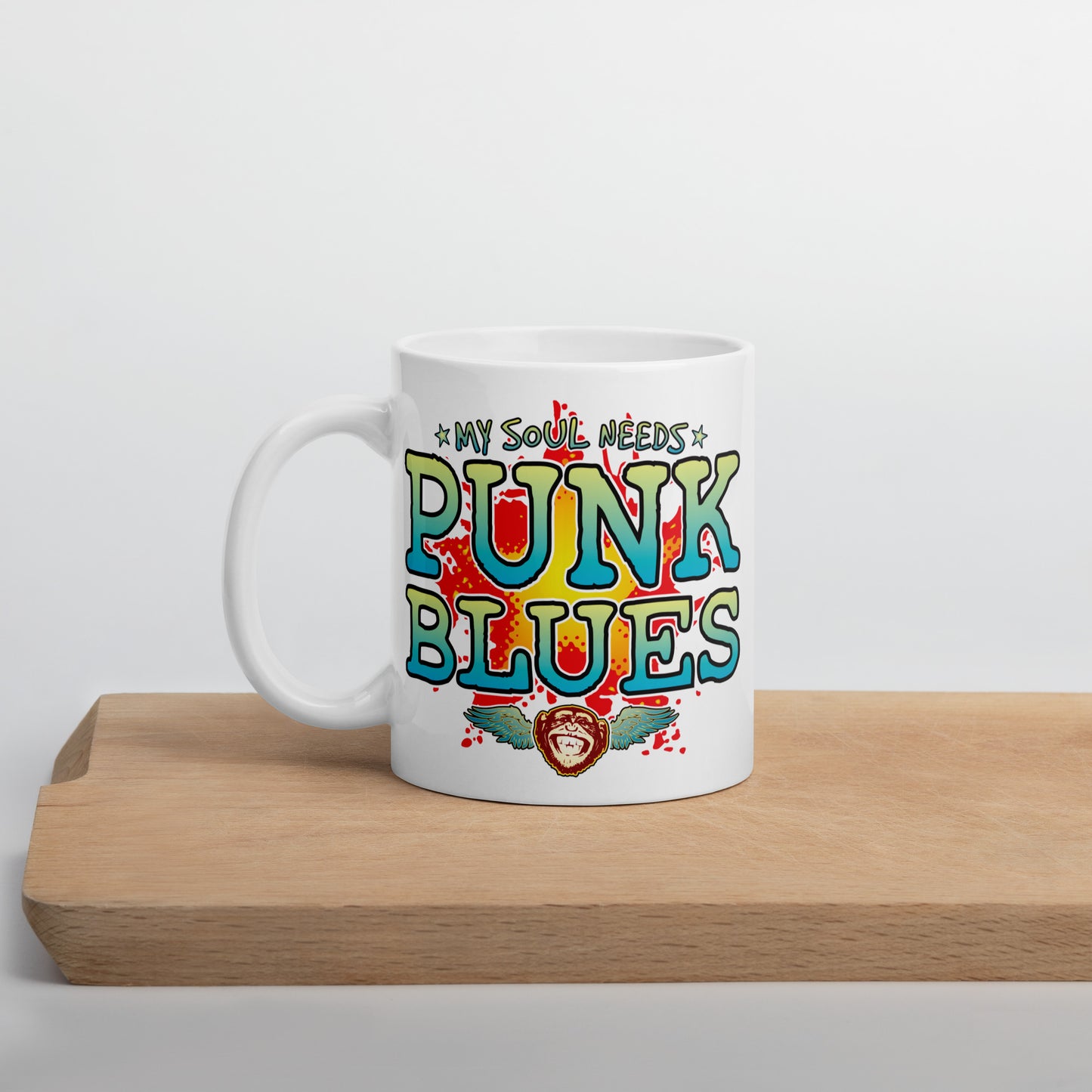 Punk Blues 11oz White Ceramic Soul Mug