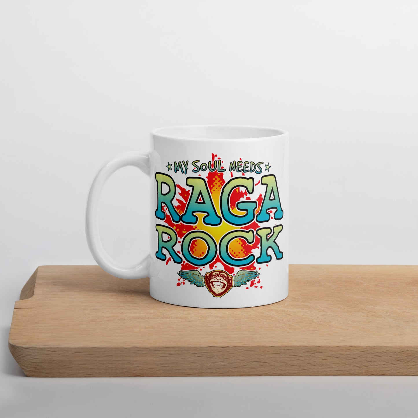 Raga Rock 11oz White Ceramic Soul Mug
