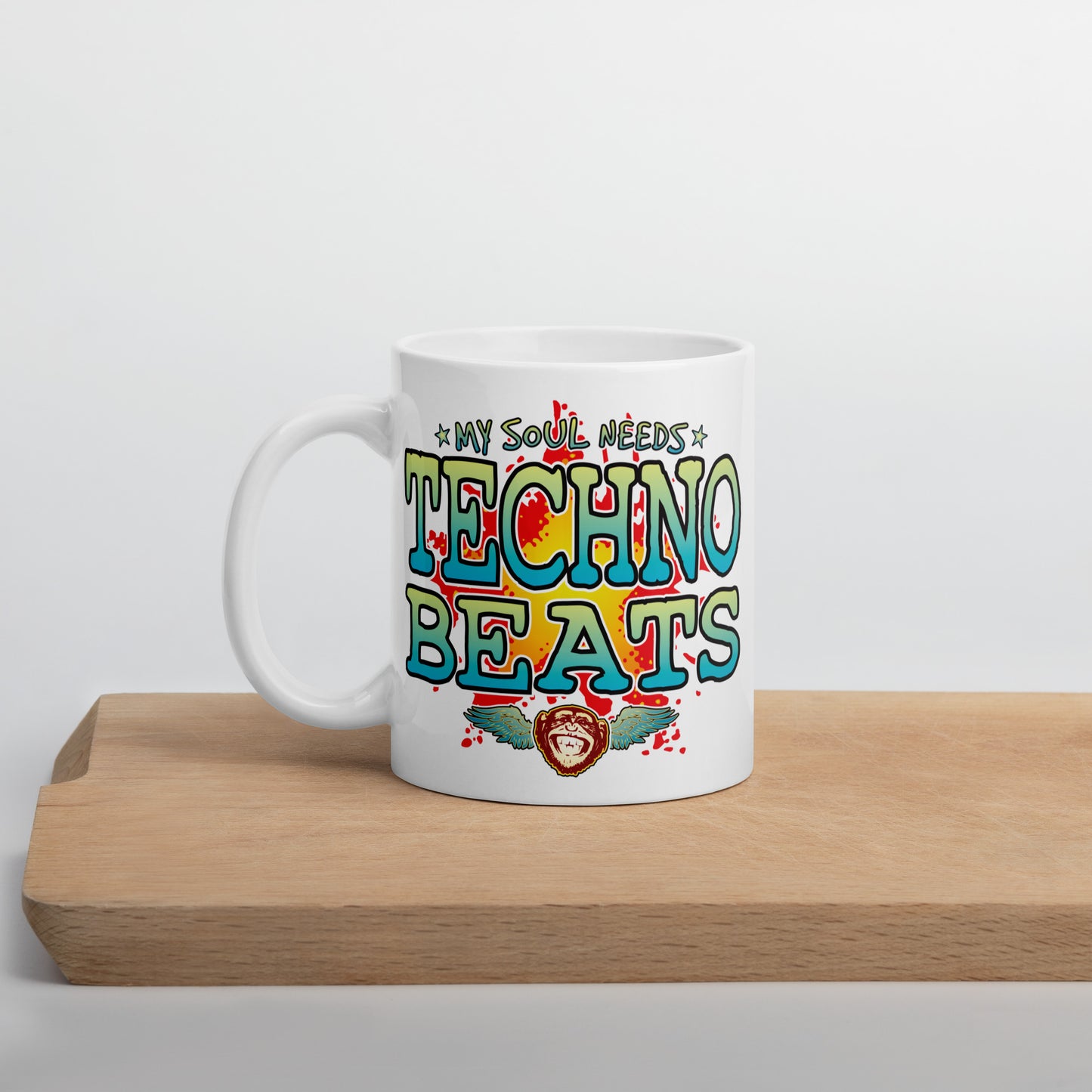 Techno Beats 11oz White Ceramic Soul Mug