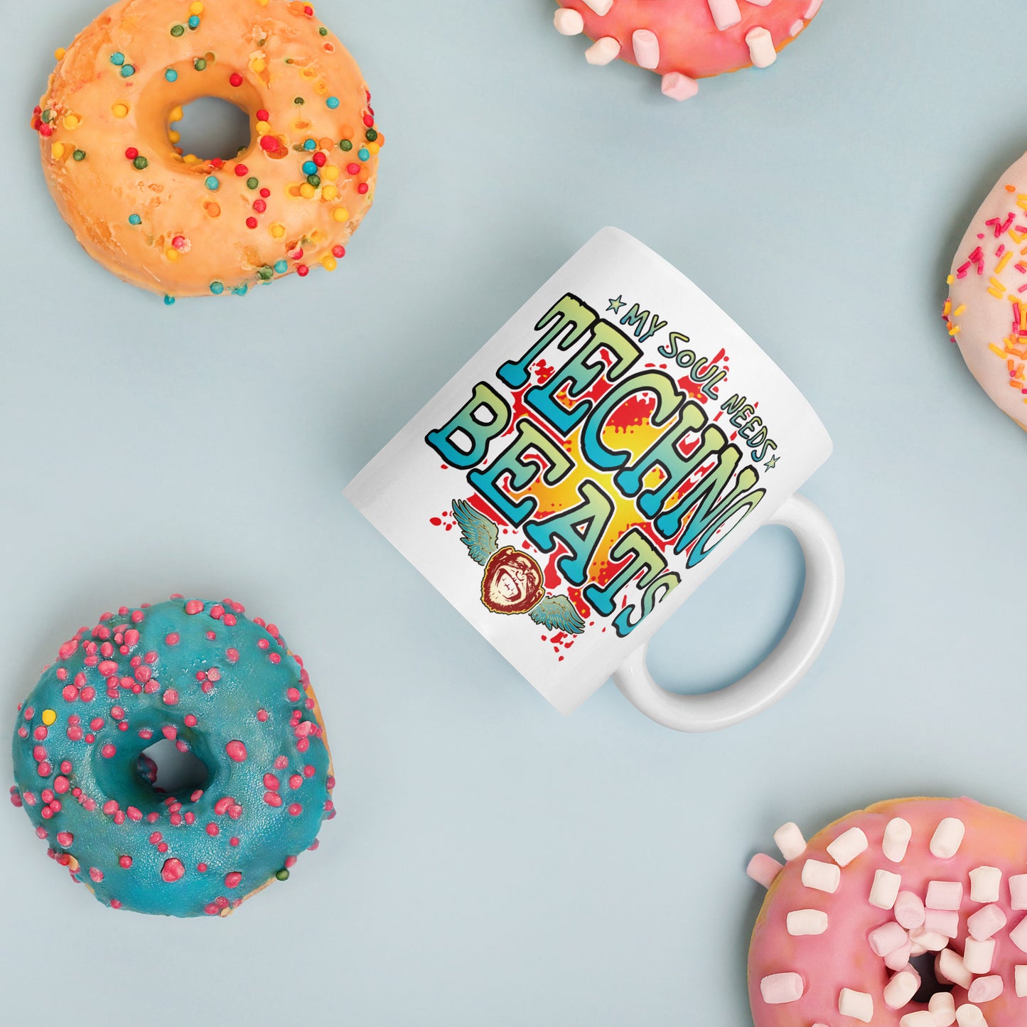 Techno Beats 11oz White Ceramic Soul Mug