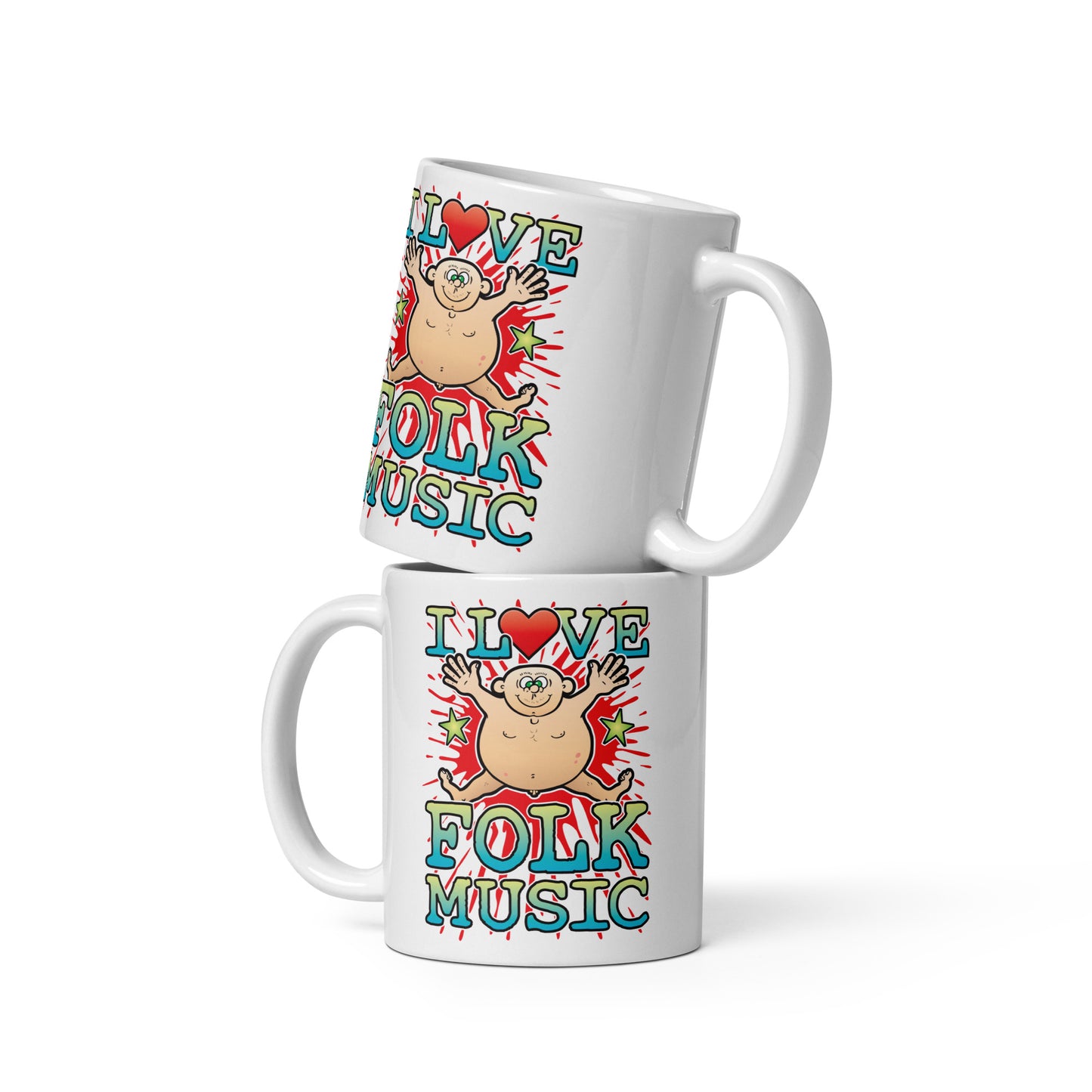 I Love Folk Music Ceramic Mug