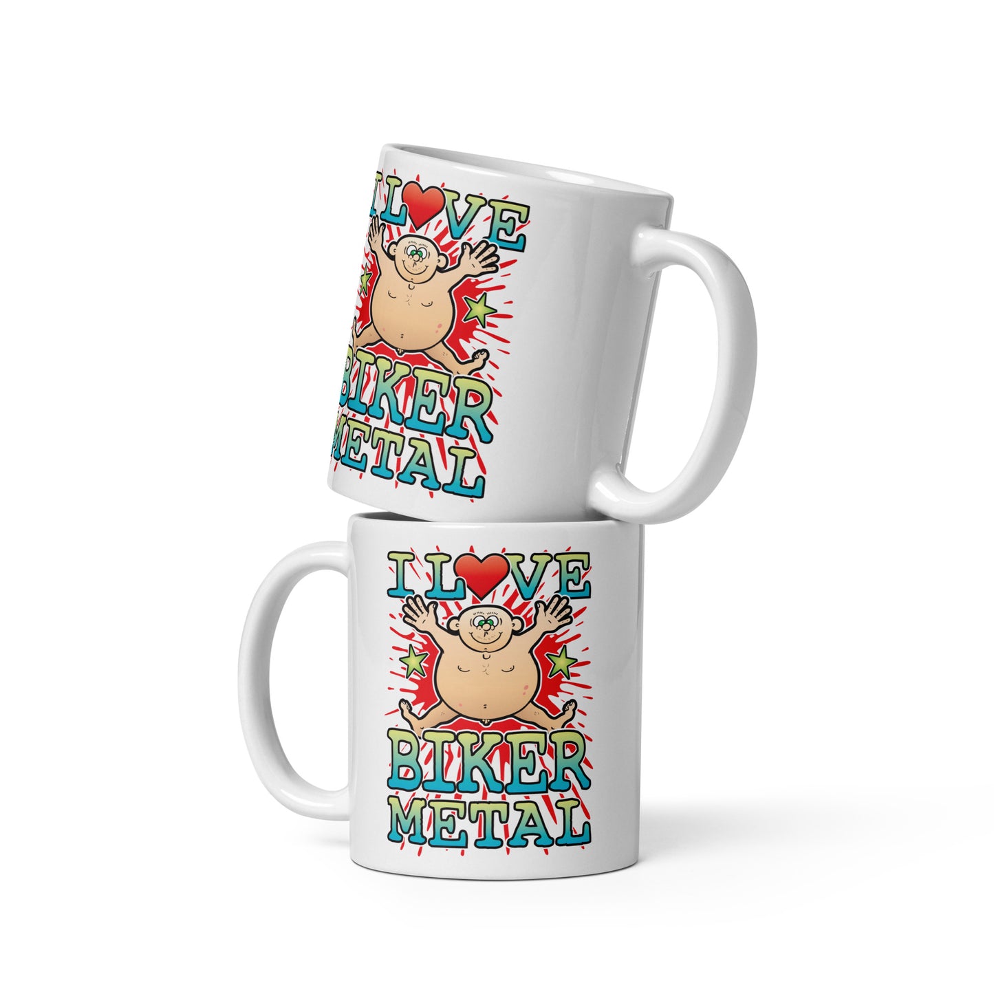 I Love Biker Metal Ceramic Mug