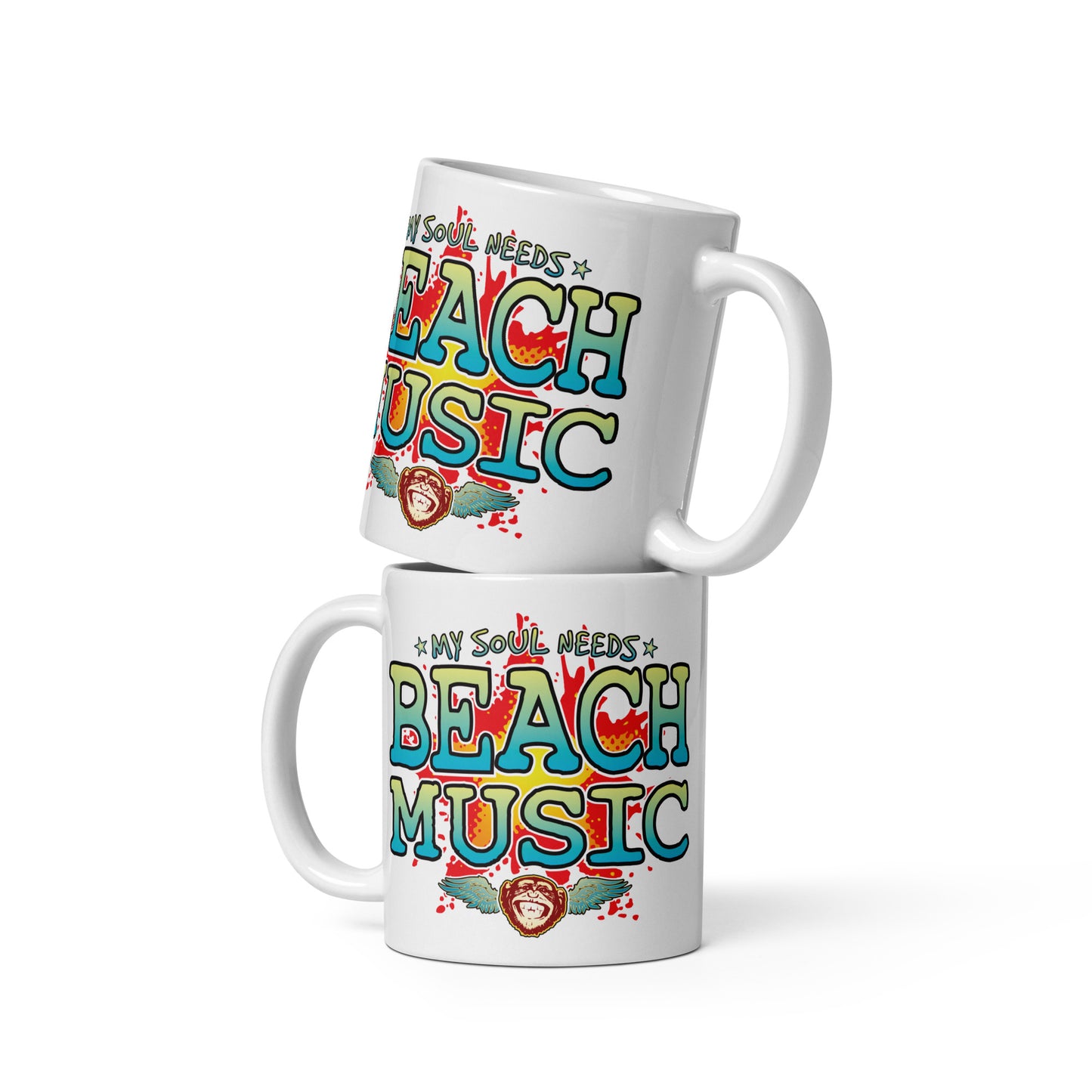 Beach Music 11oz White Ceramic Soul Mug