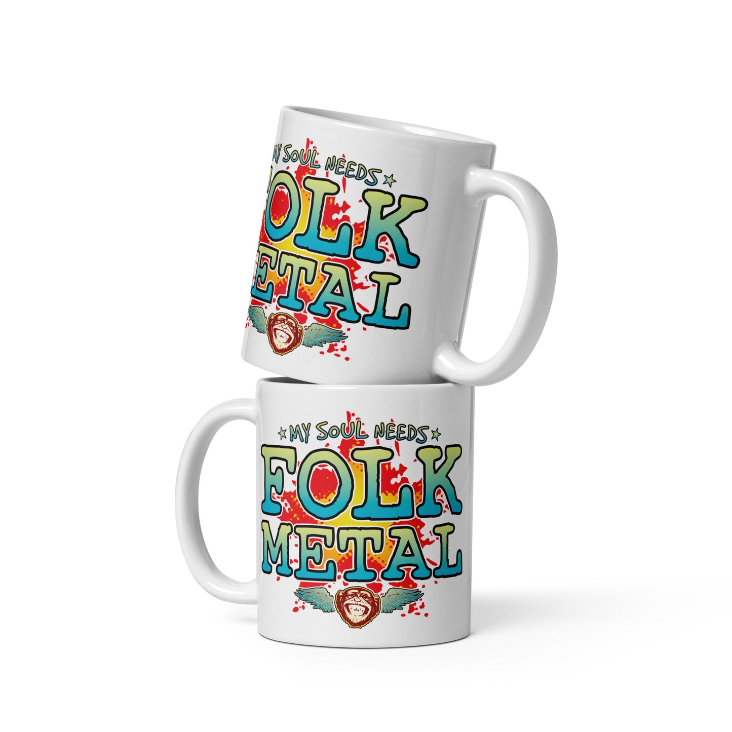 Folk Metal 11oz White Ceramic Soul Mug