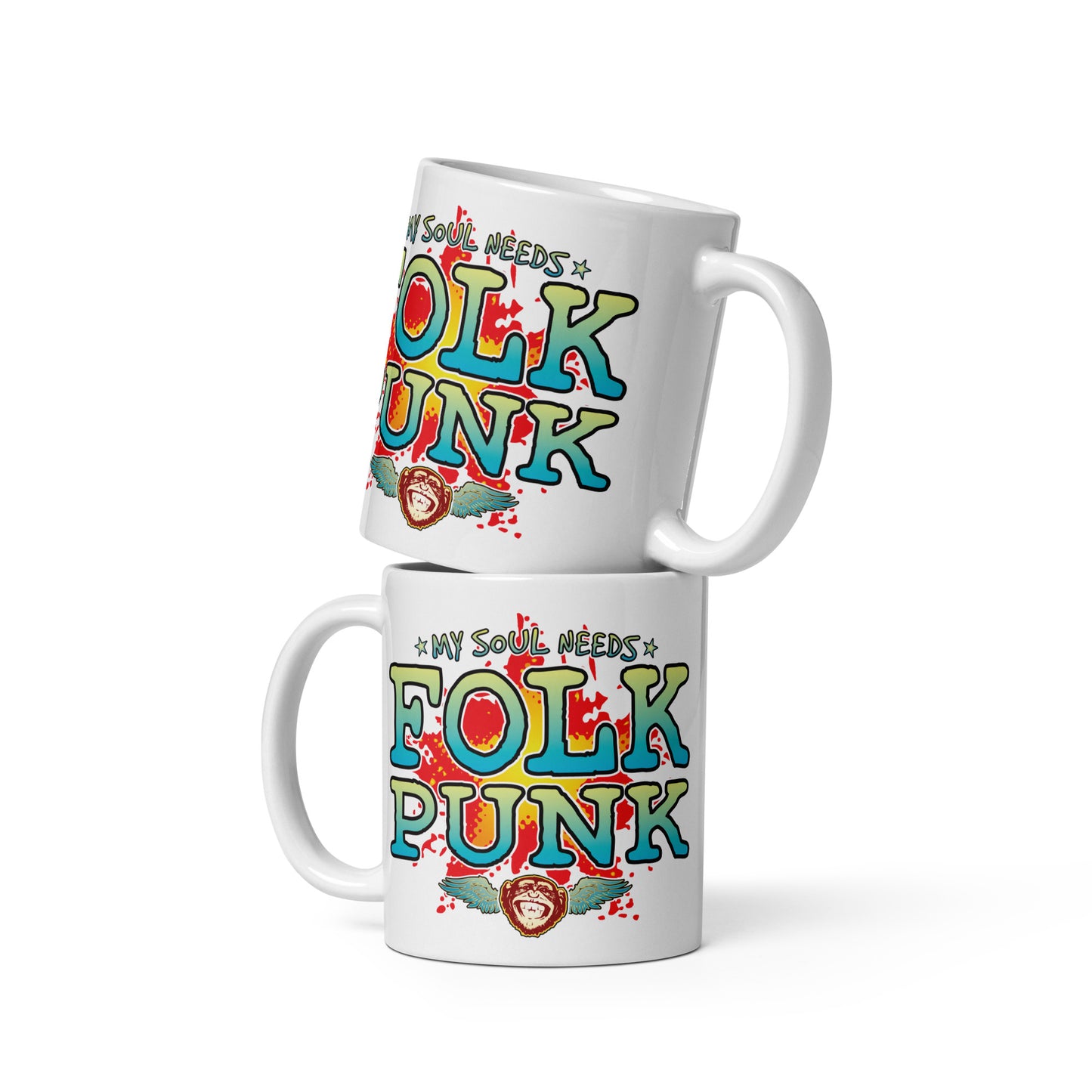 Folk Punk 11oz White Ceramic Soul Mug