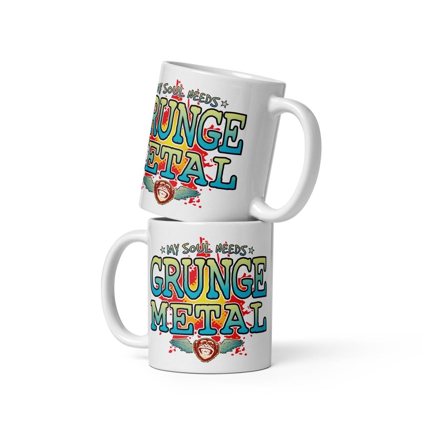 Grunge Metal 11oz White Ceramic Soul Mug