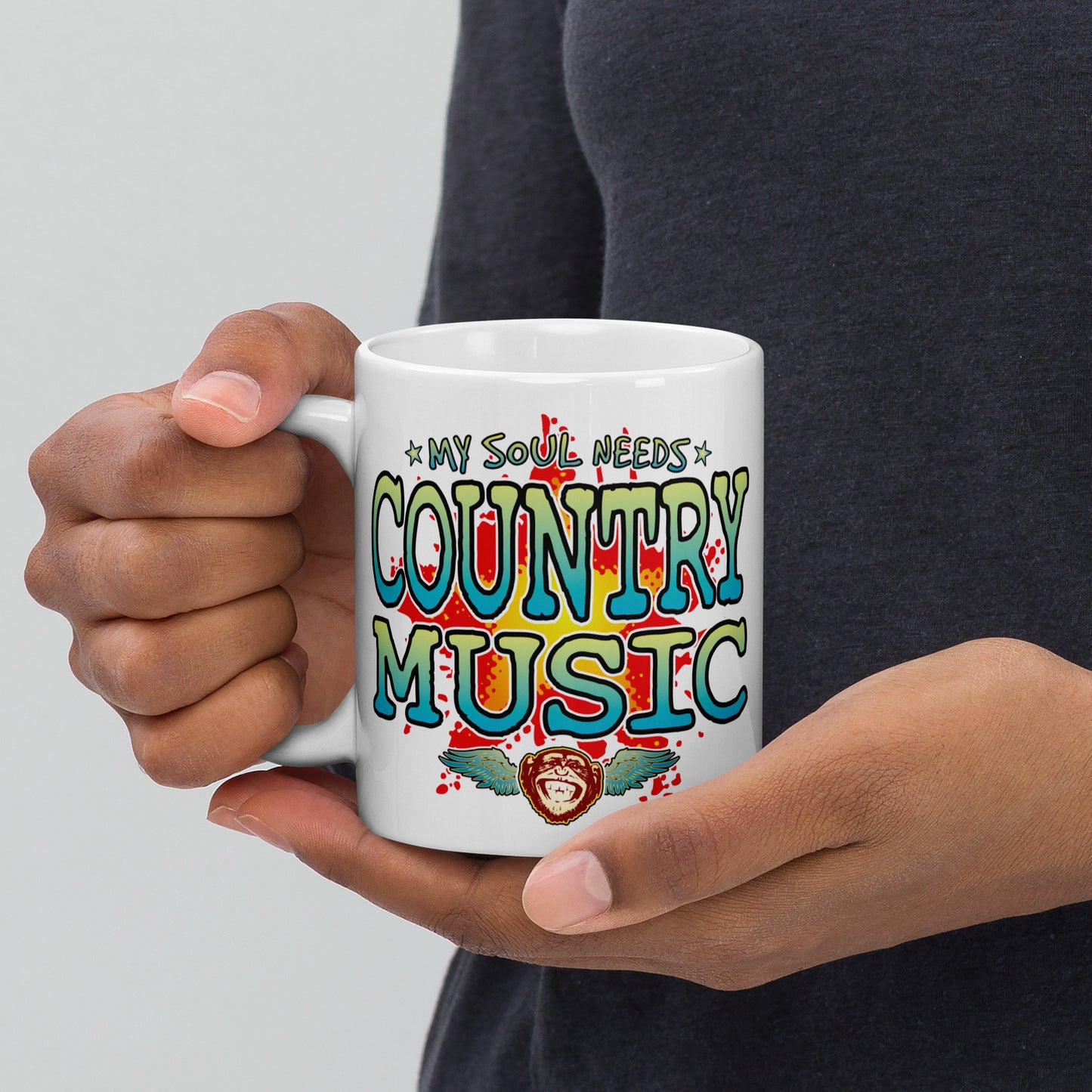 Country Music 11oz White Ceramic Soul Mug