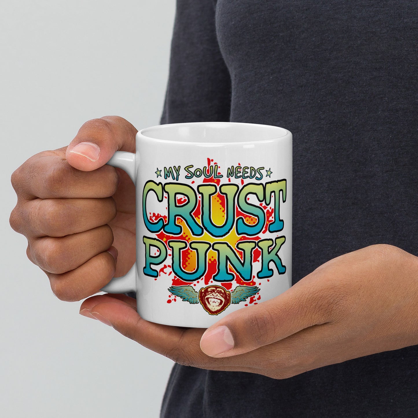 Crust Punk 11oz White Ceramic Soul Mug