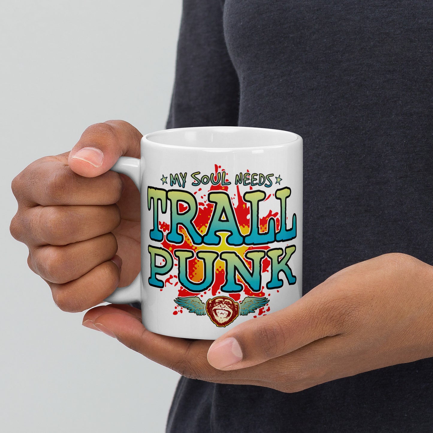 Trallpunk 11oz White Ceramic Soul Mug
