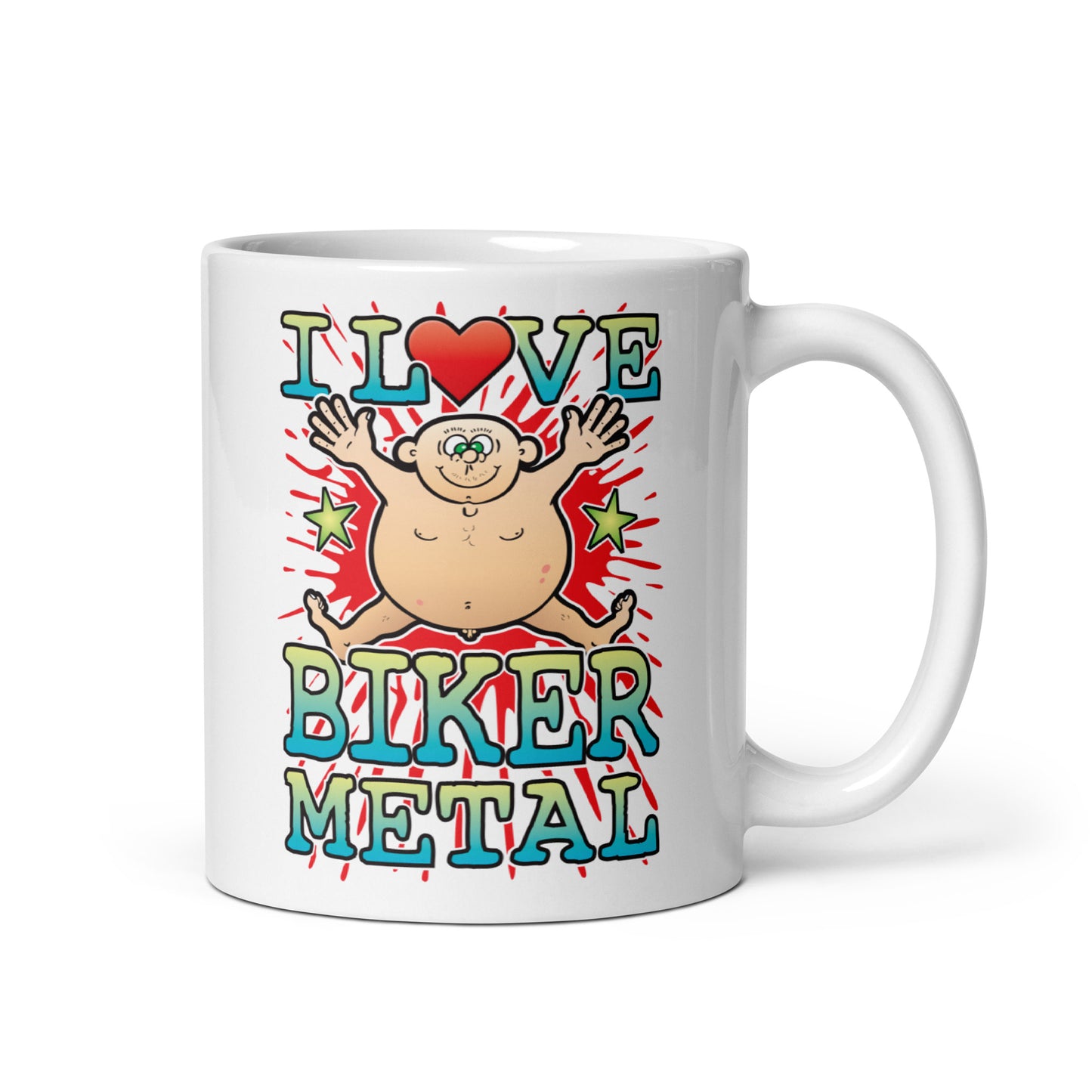 I Love Biker Metal Ceramic Mug