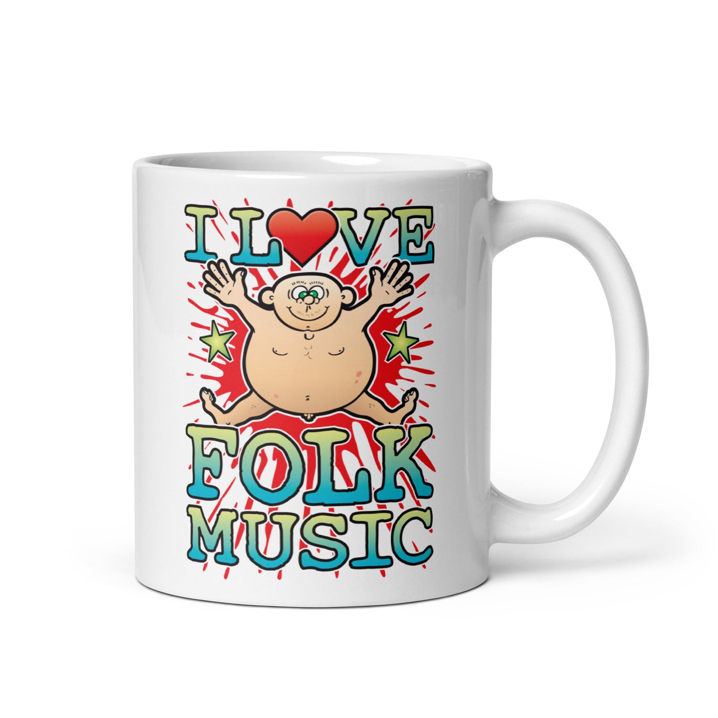 I Love Folk Music Ceramic Mug