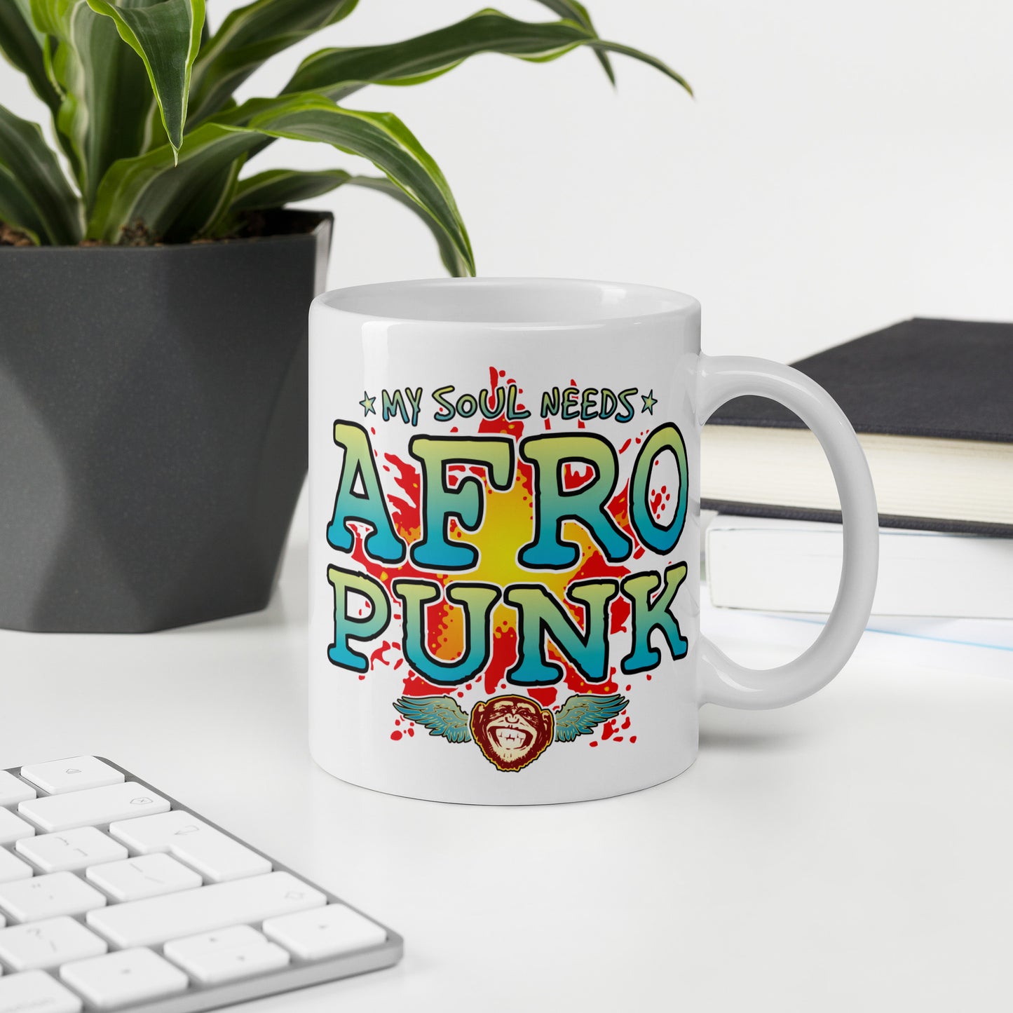 Afro Punk 11oz White Ceramic Soul Mug