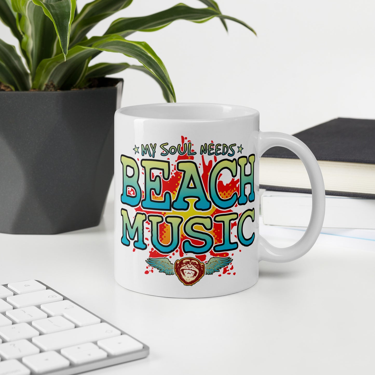 Beach Music 11oz White Ceramic Soul Mug