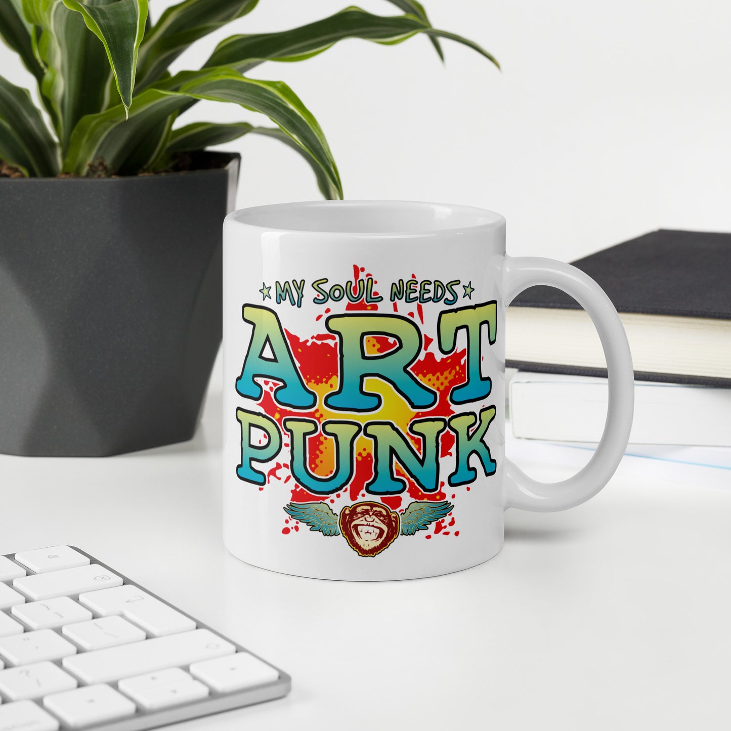 Art Punk 11oz White Ceramic Soul Mug