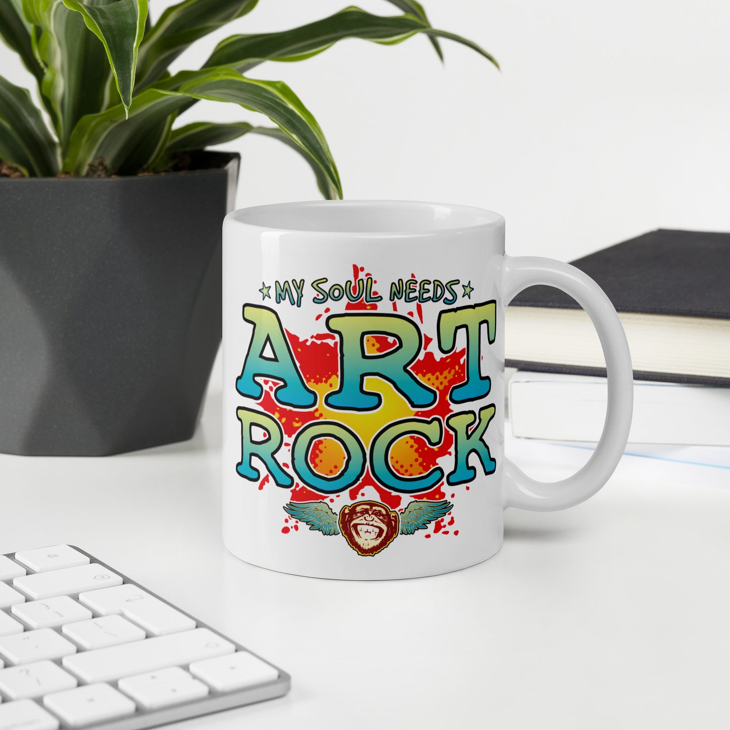 Art Rock 11oz White Ceramic Soul Mug