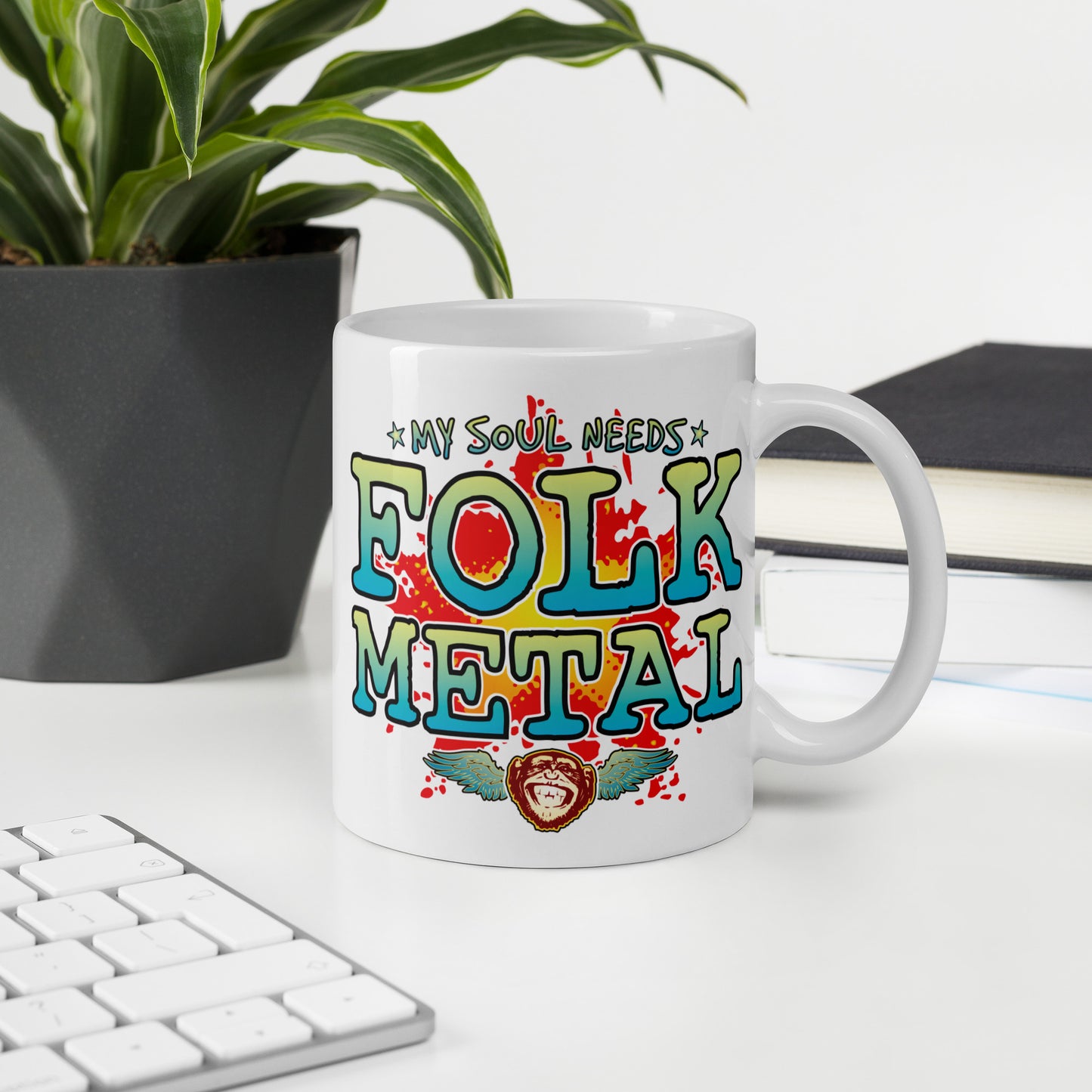 Folk Metal 11oz White Ceramic Soul Mug