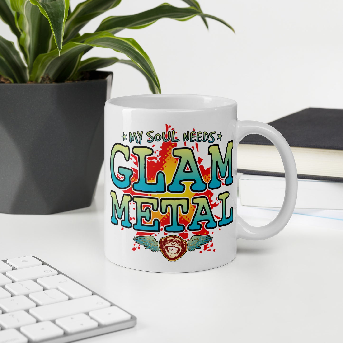 Glam Metal 11oz White Ceramic Soul Mug