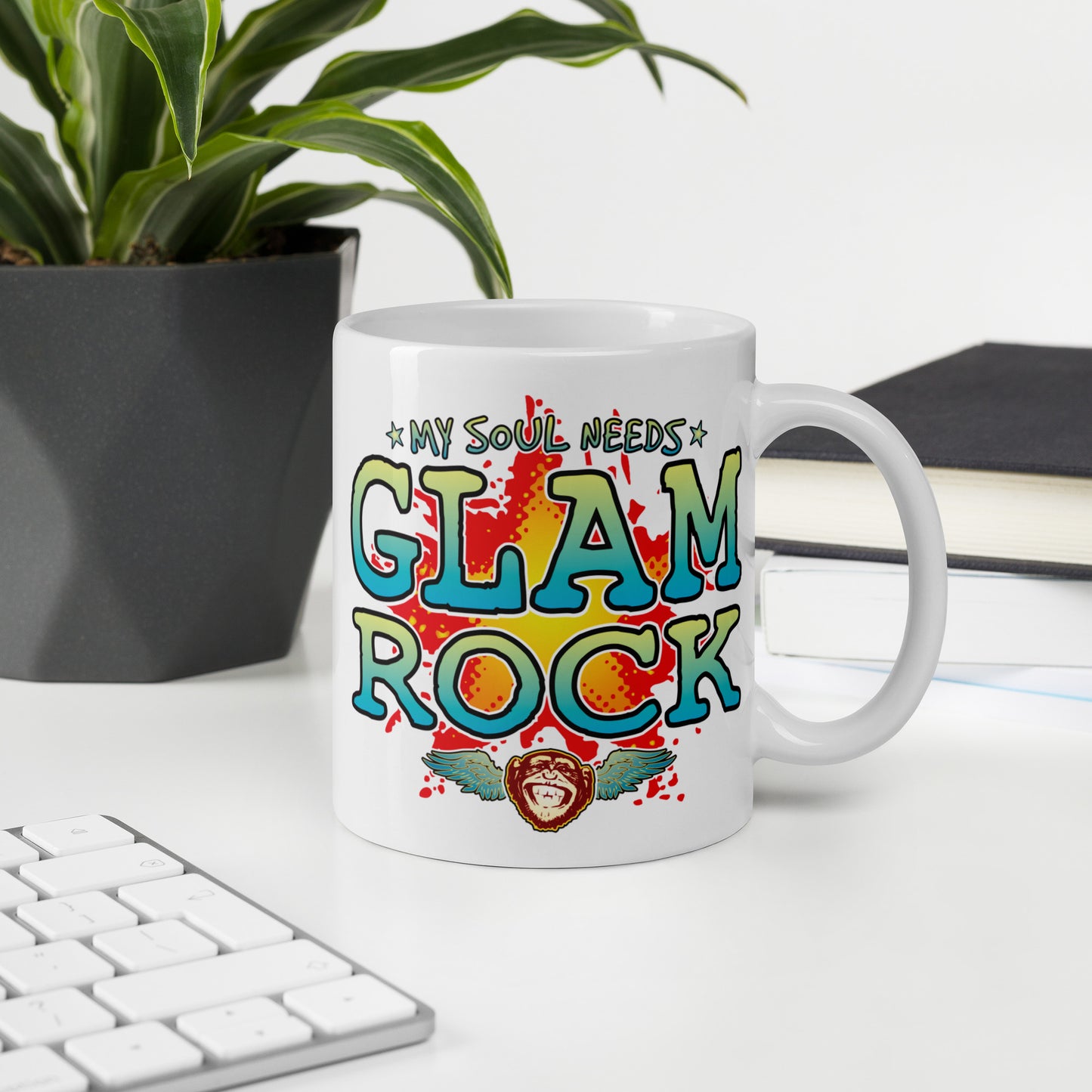 Glam Rock 11oz White Ceramic Soul Mug