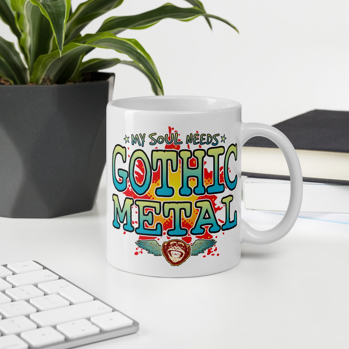 Gothic Metal 11oz White Ceramic Soul Mug