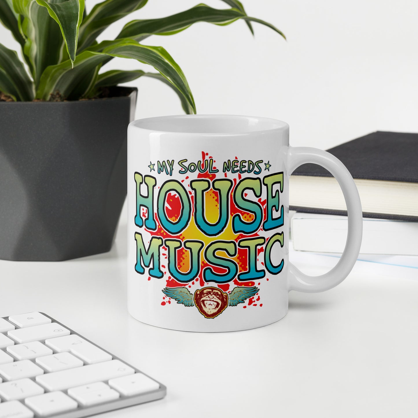 House Music 11oz White Ceramic Soul Mug