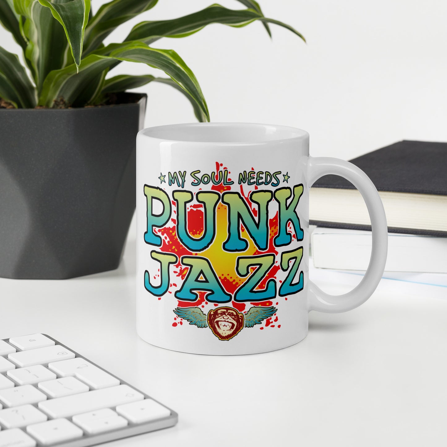 Punk Jazz 11oz White Ceramic Soul Mug