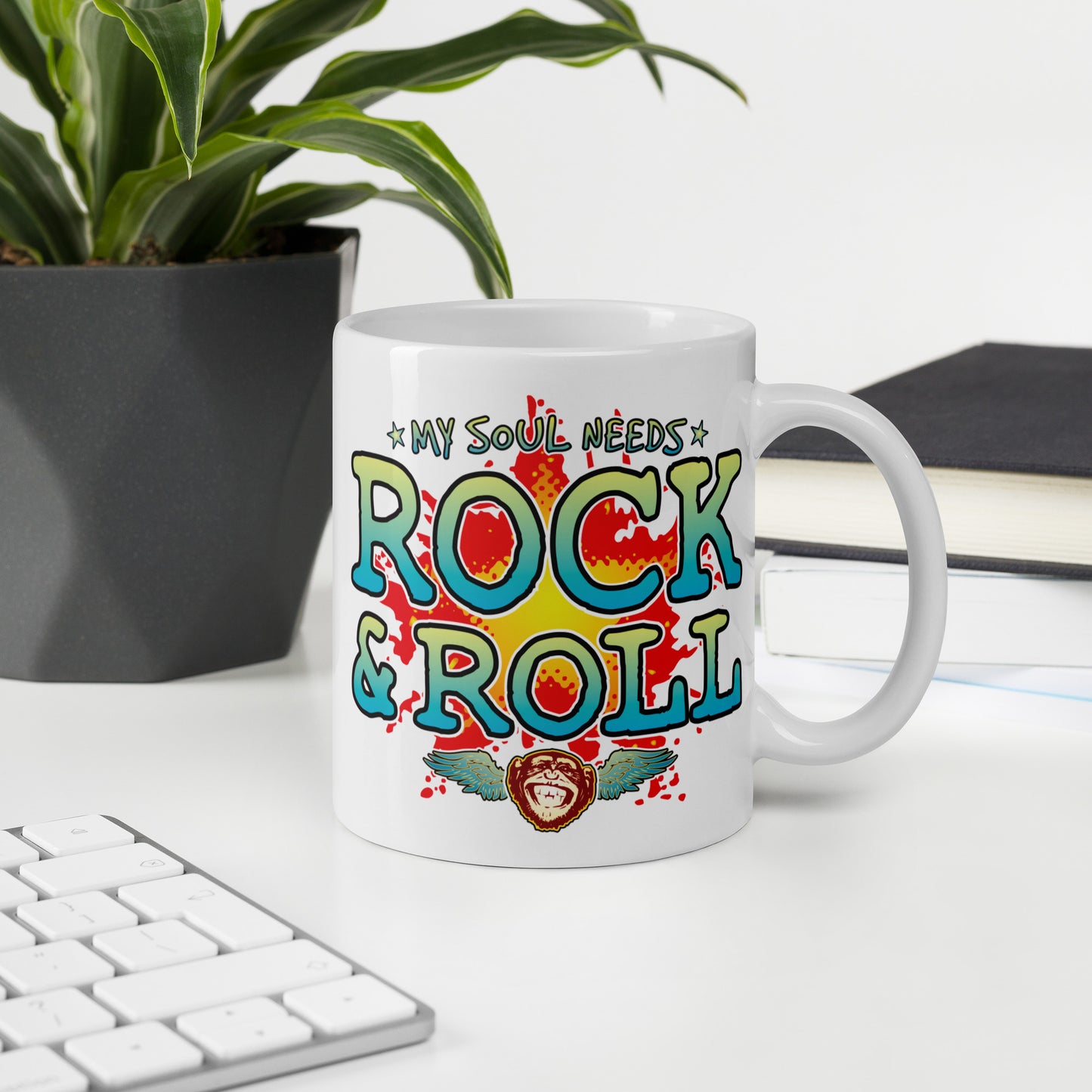 Rock & Roll 11oz White Ceramic Soul Mug