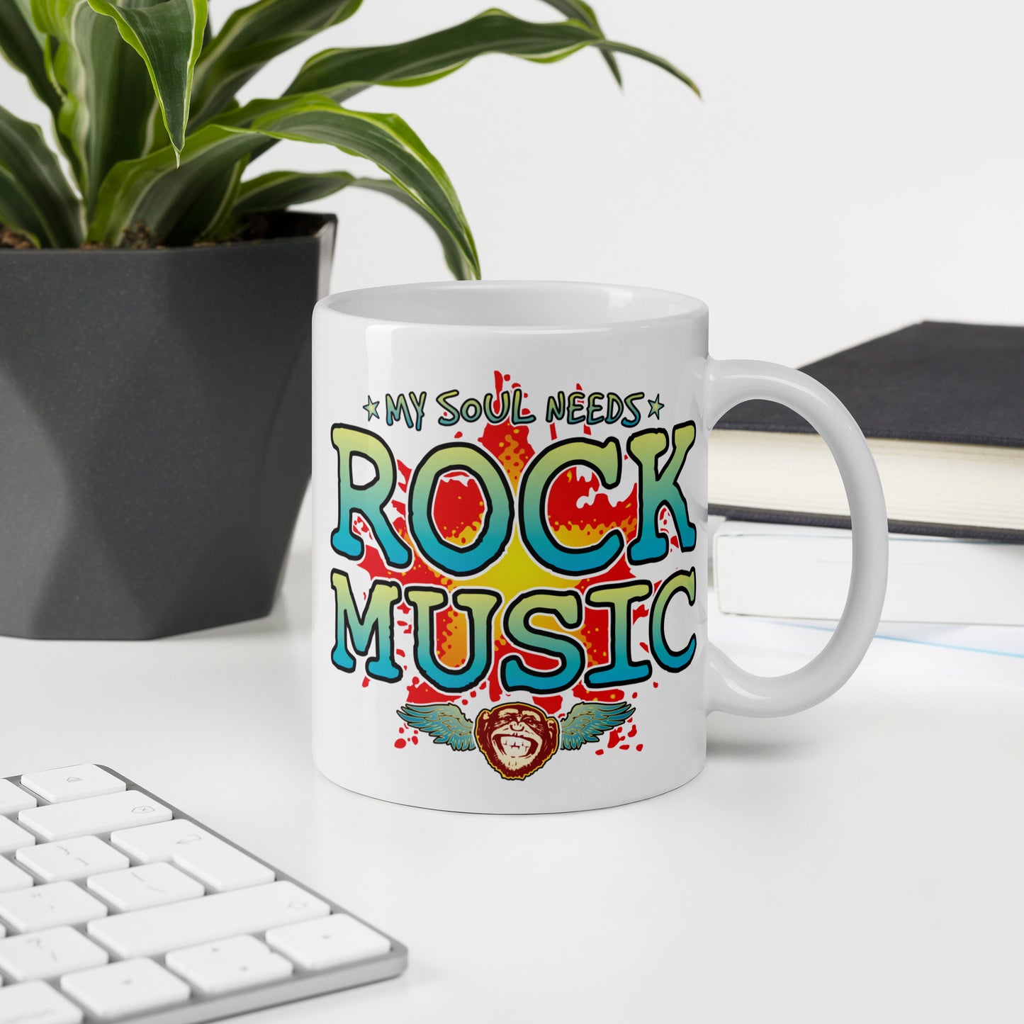 Rock Music 11oz White Ceramic Soul Mug
