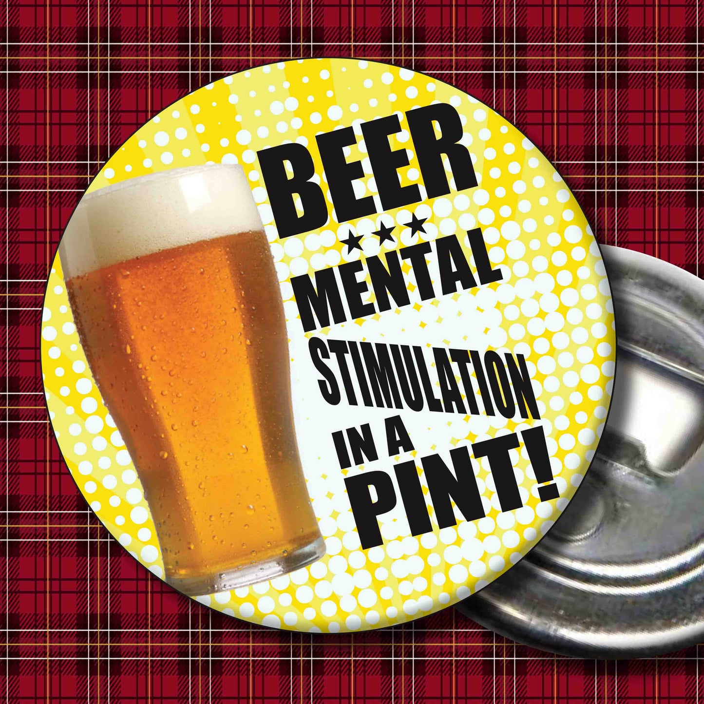 Beer Stimulation Art Print + Badge + Bottle Opener + Birthday Card