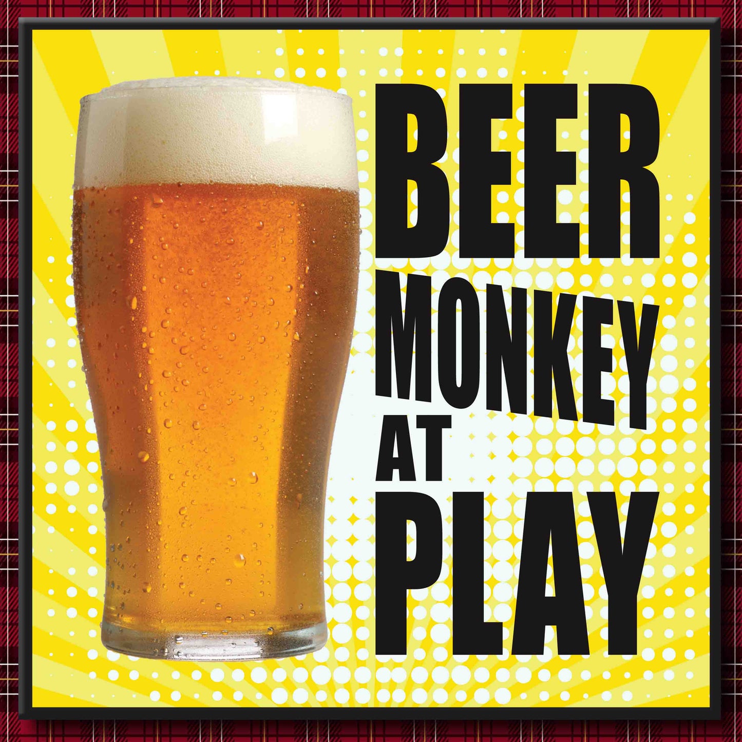 Beer Monkey At Play Art Print + Badge + Bottle Opener + Birthday Card