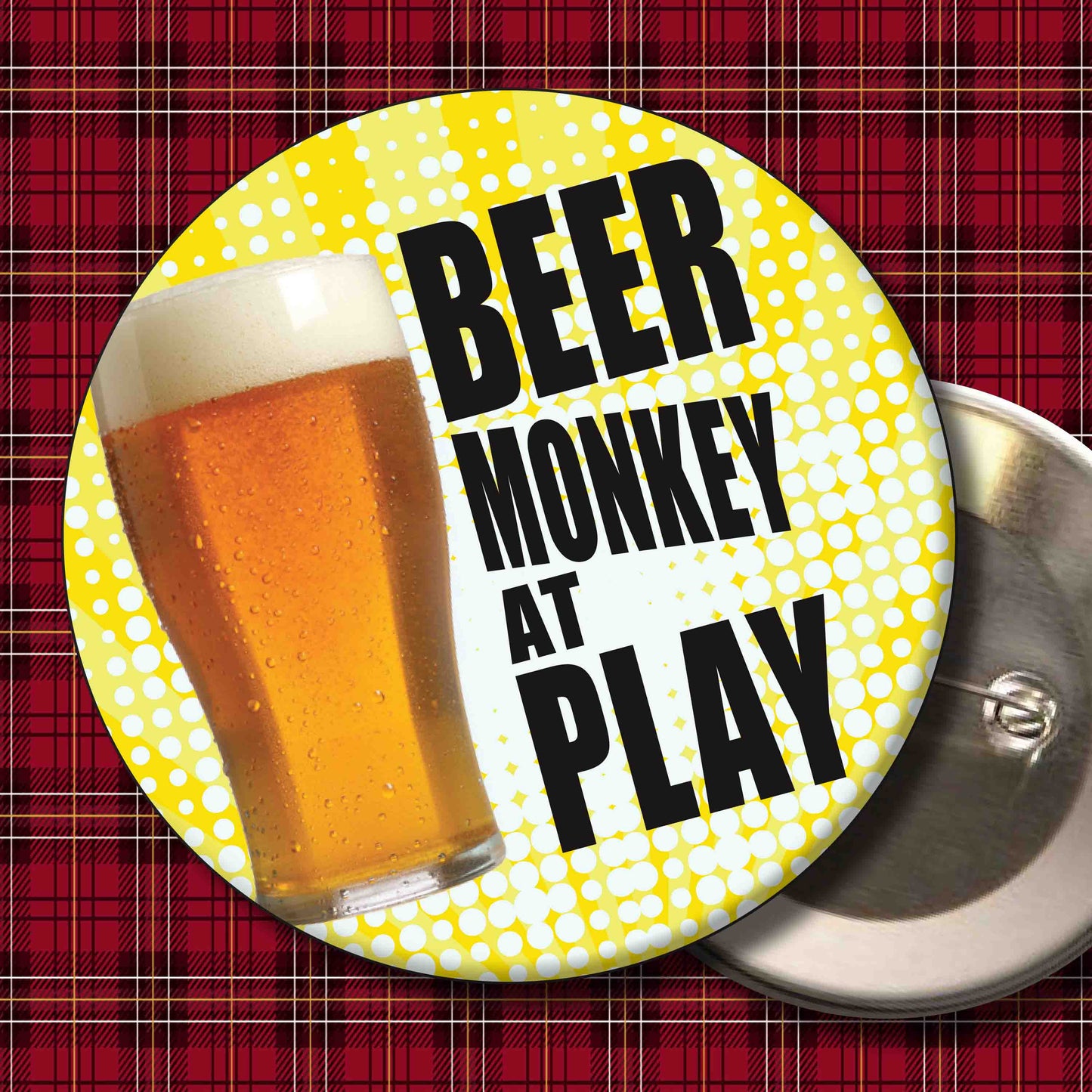Beer Monkey At Play Art Print + Badge + Bottle Opener + Birthday Card