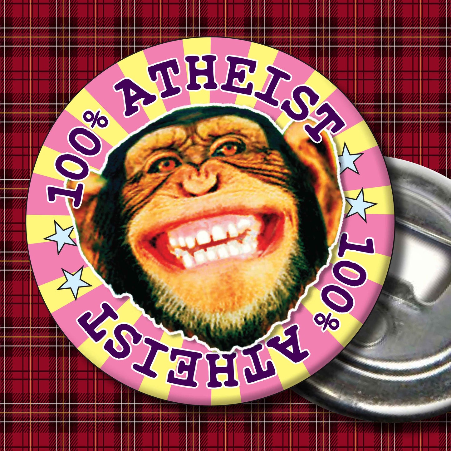 100% Atheist Badge + Bottle Opener