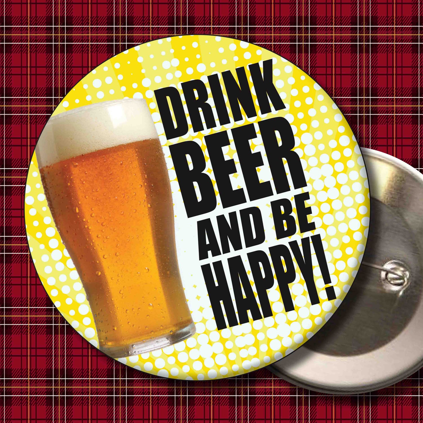 Happy Beer Art Print + Badge + Bottle Opener + Birthday Card