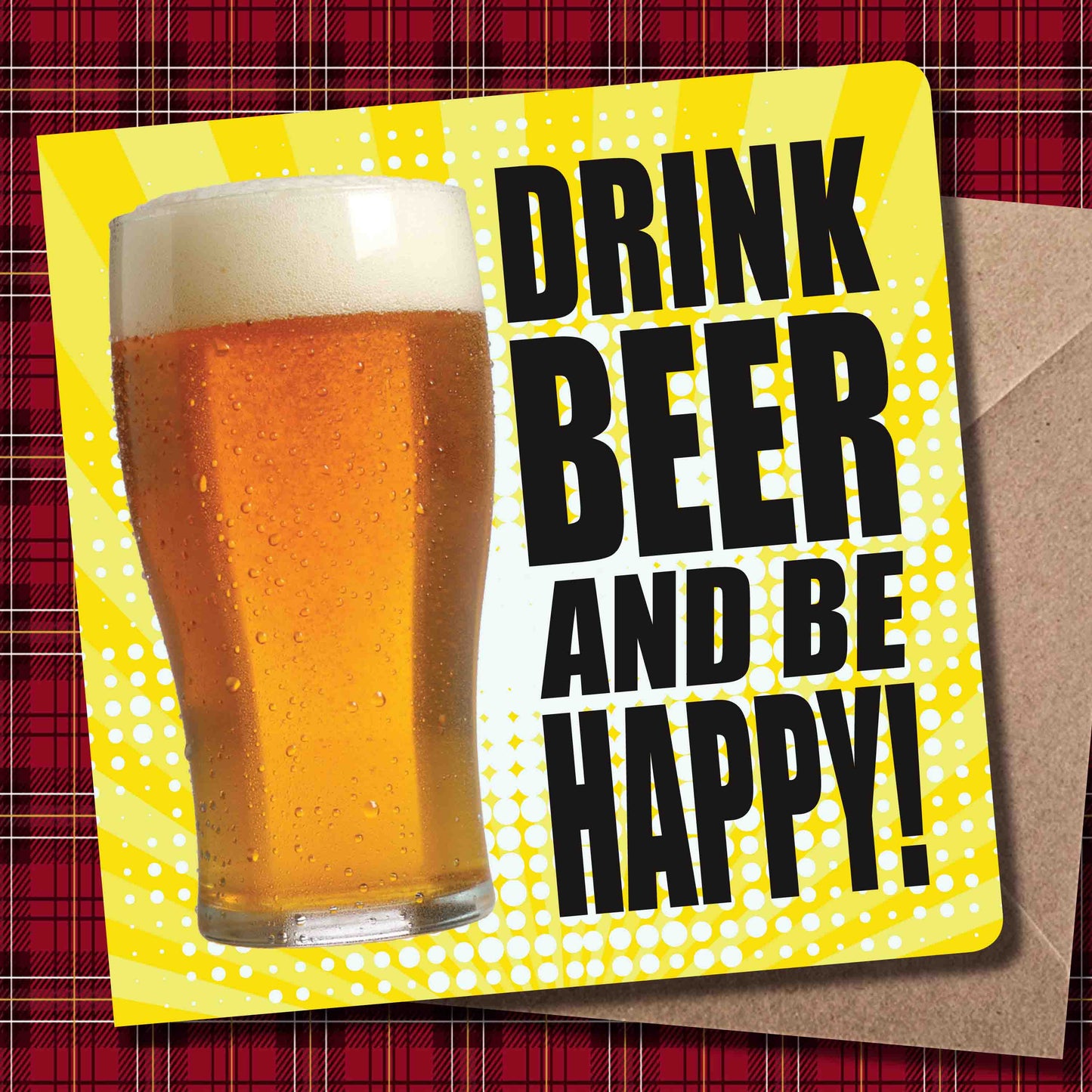 Happy Beer Art Print + Badge + Bottle Opener + Birthday Card