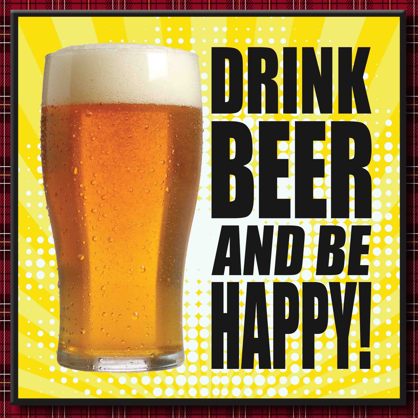 Happy Beer Art Print + Badge + Bottle Opener + Birthday Card