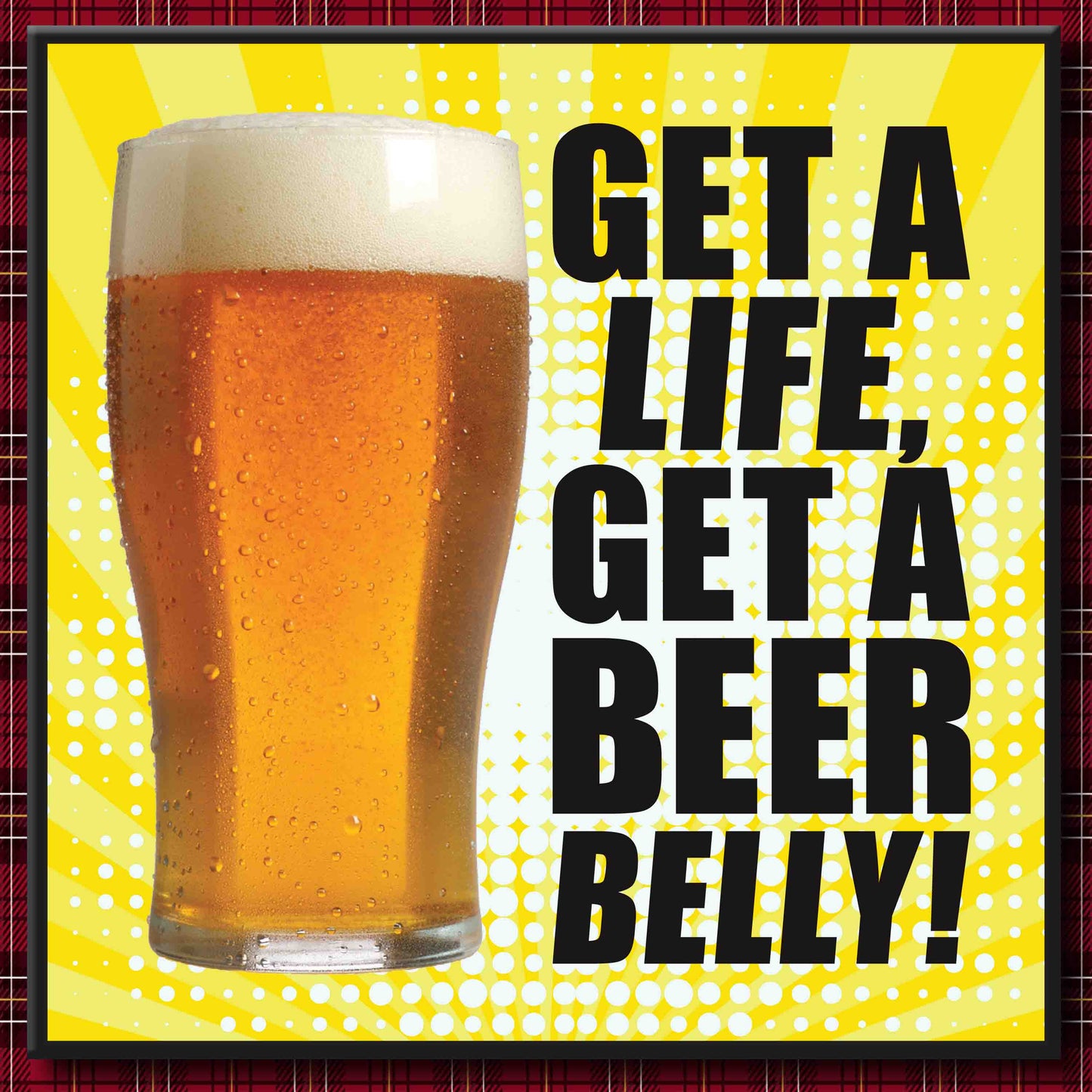 Beer Belly Art Print + Badge + Bottle Opener + Birthday Card