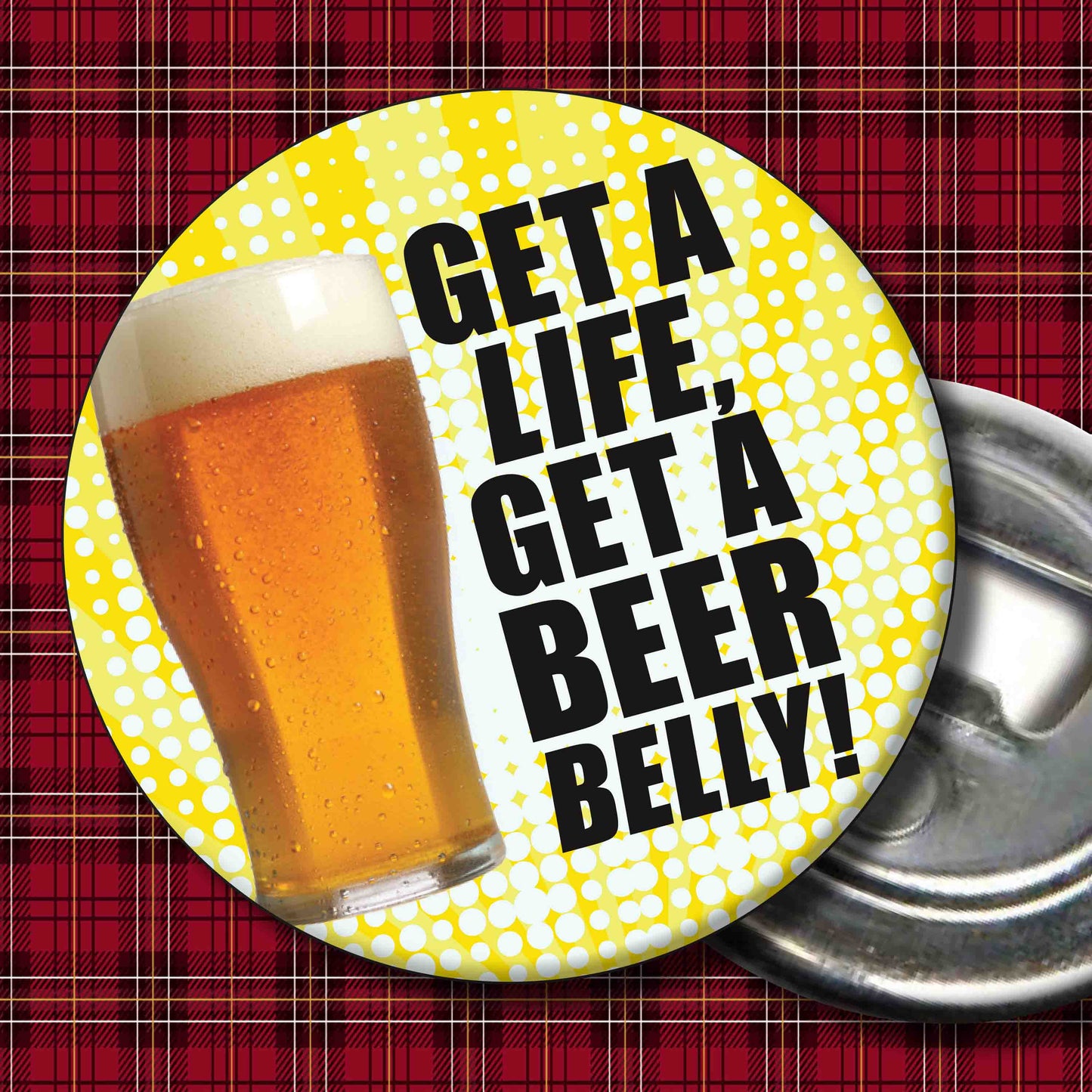 Beer Belly Art Print + Badge + Bottle Opener + Birthday Card
