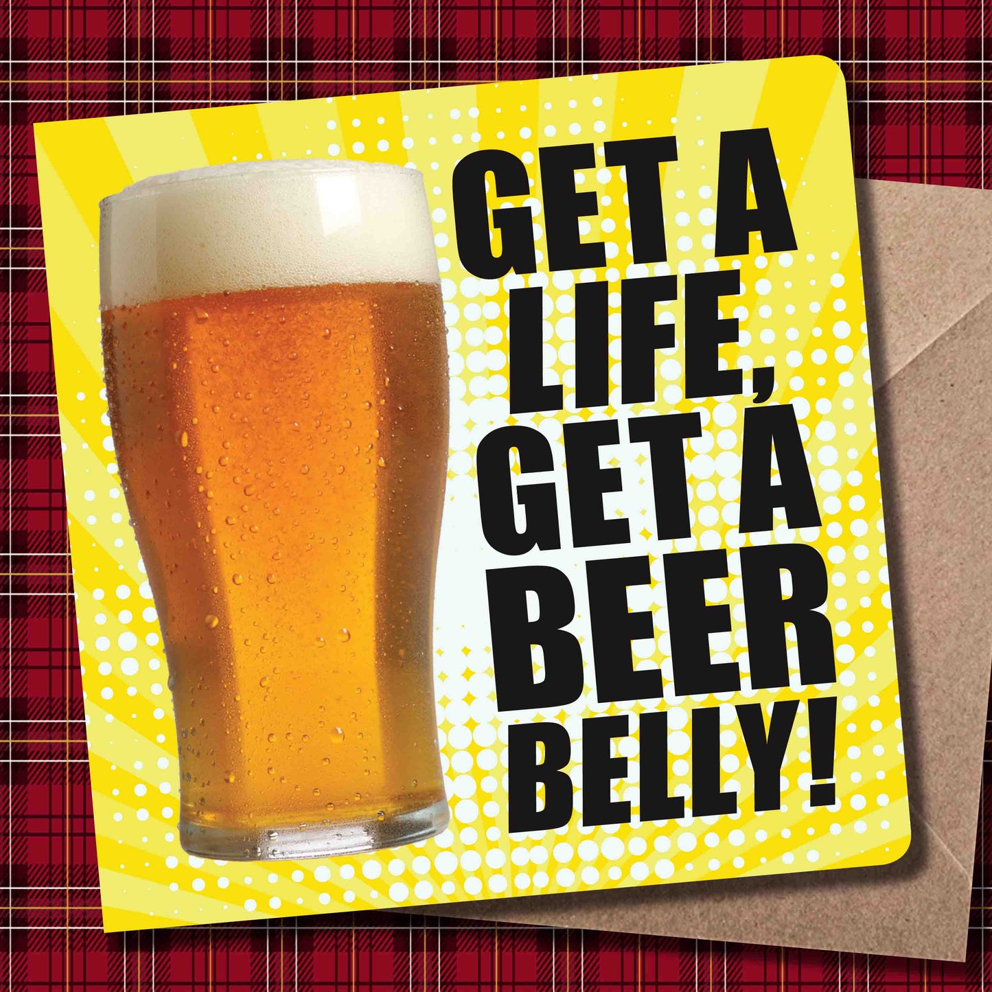 Beer Belly Art Print + Badge + Bottle Opener + Birthday Card