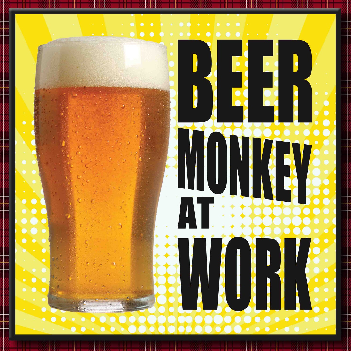Beer Monkey Work Art Print + Badge + Bottle Opener + Birthday Card