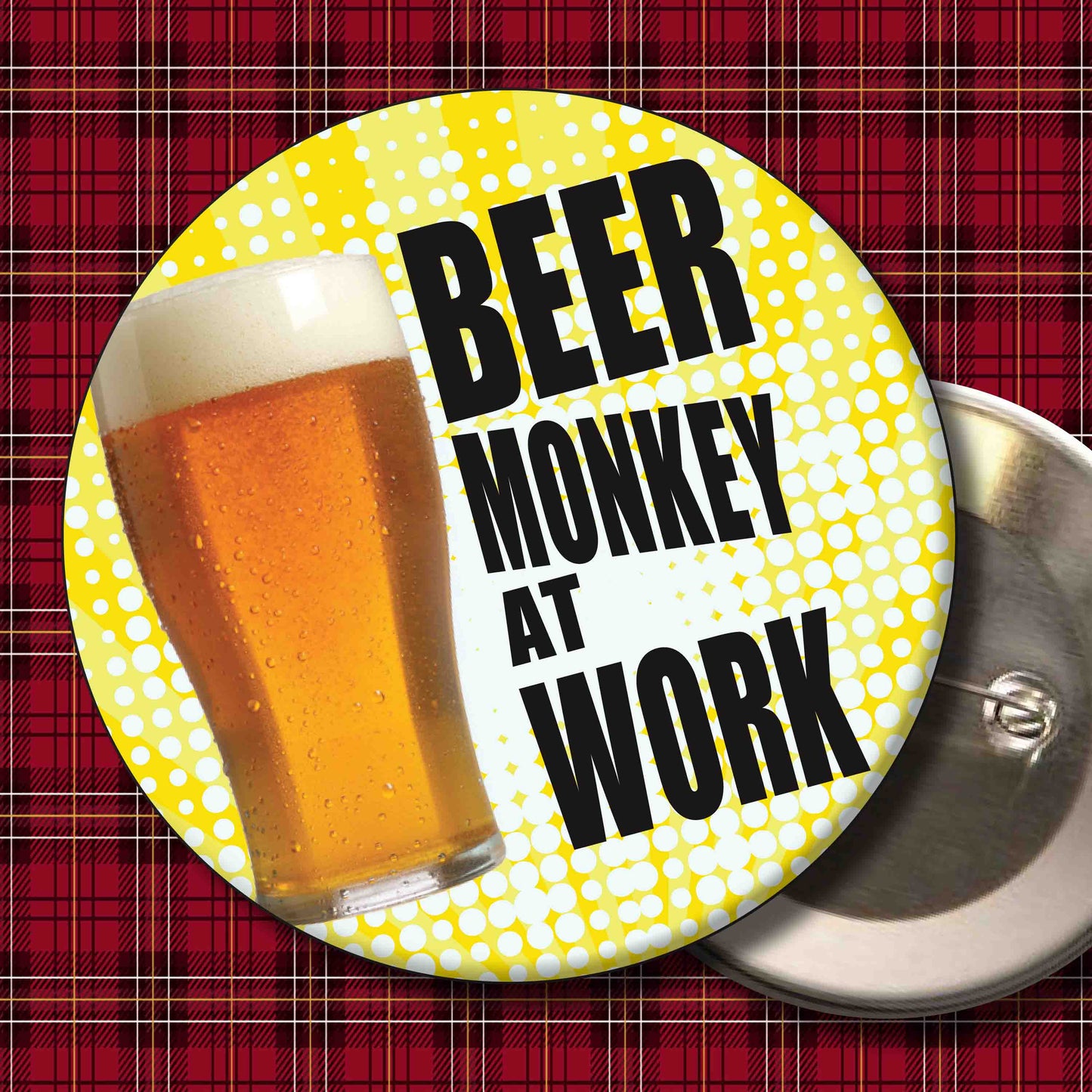 Beer Monkey Work Art Print + Badge + Bottle Opener + Birthday Card