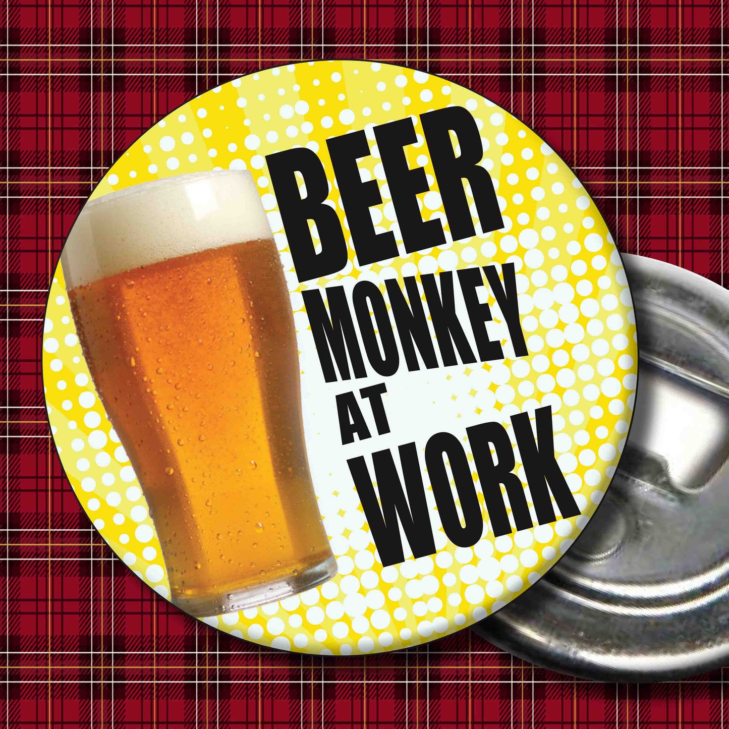 Beer Monkey Work Art Print + Badge + Bottle Opener + Birthday Card