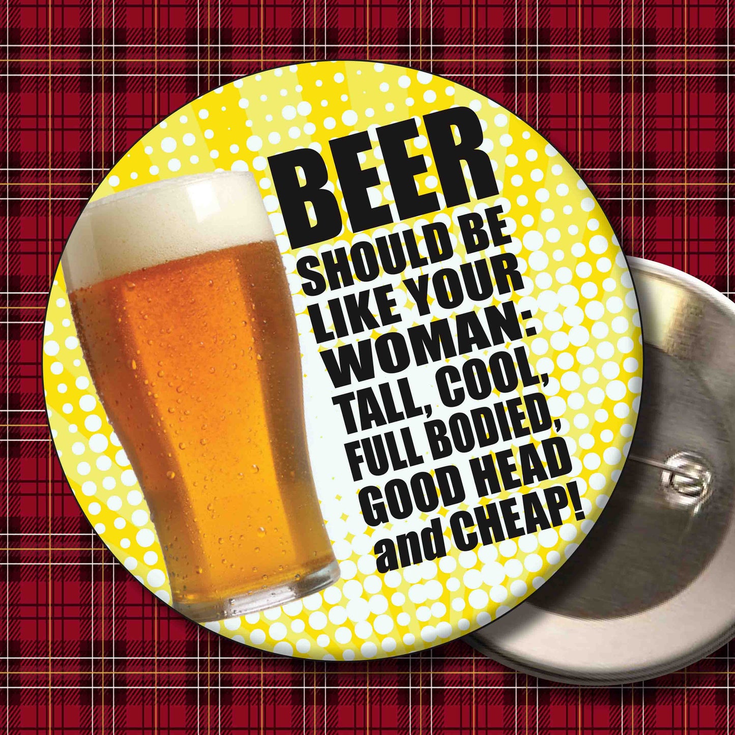 Beer And Women Art Print + Badge + Bottle Opener + Birthday Card