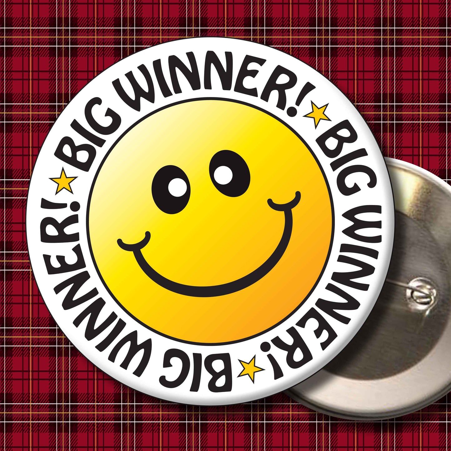 Big Winner! Smiley Badge + Bottle Opener